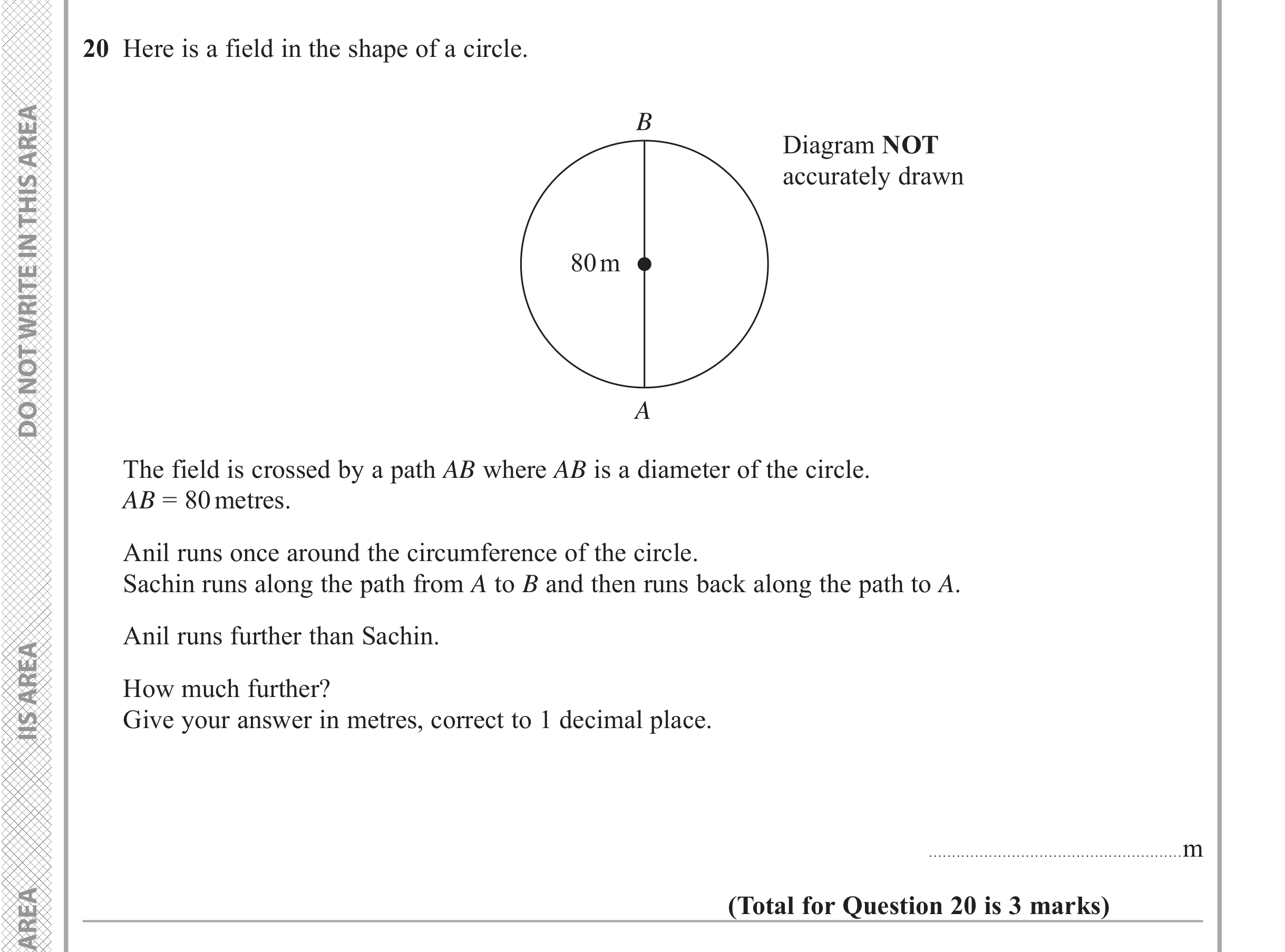 Question 20 — Circles — Edexcel iGCSE Jan 2018