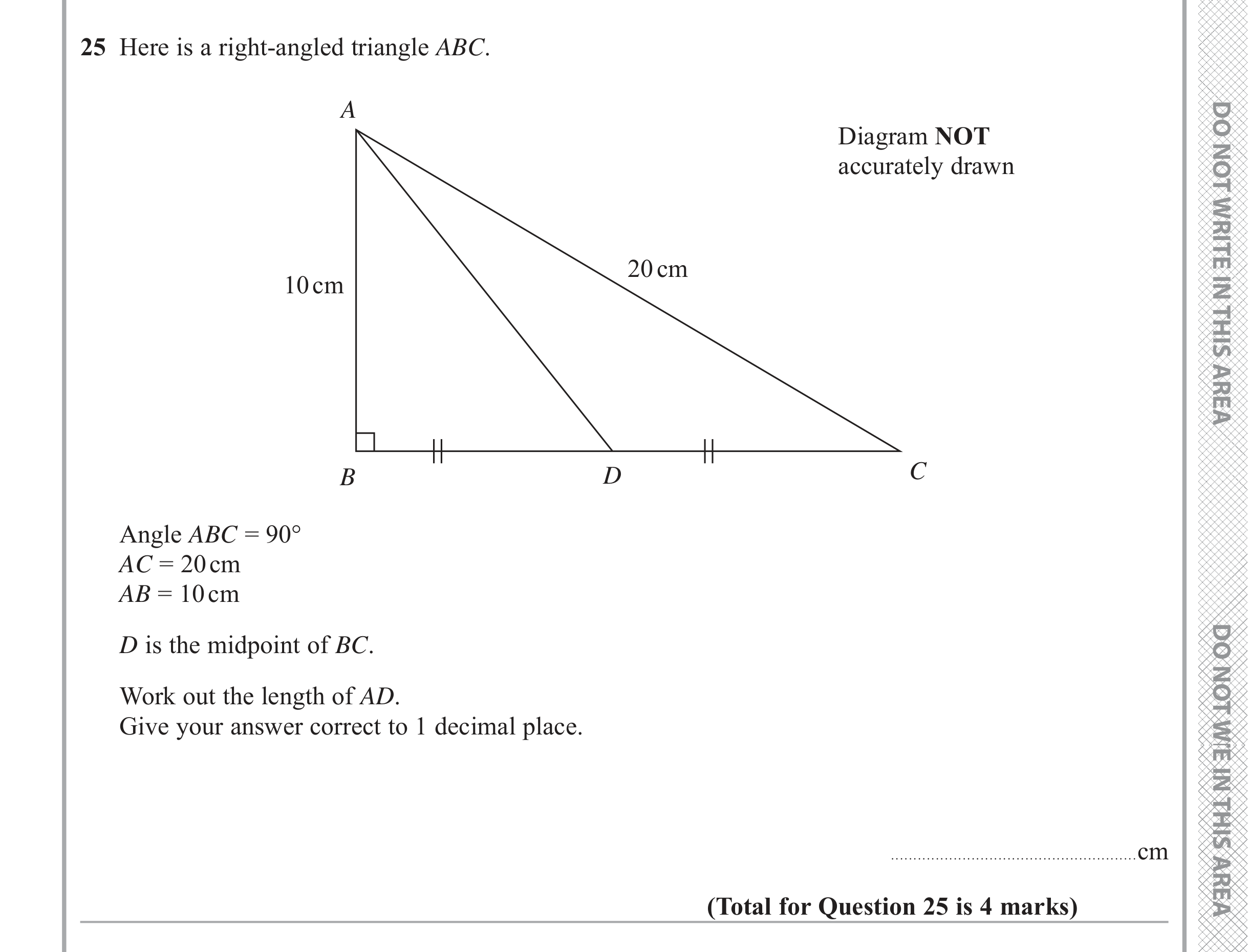 Question 25 — Coordinate Geometry — Edexcel iGCSE Jan 2018
