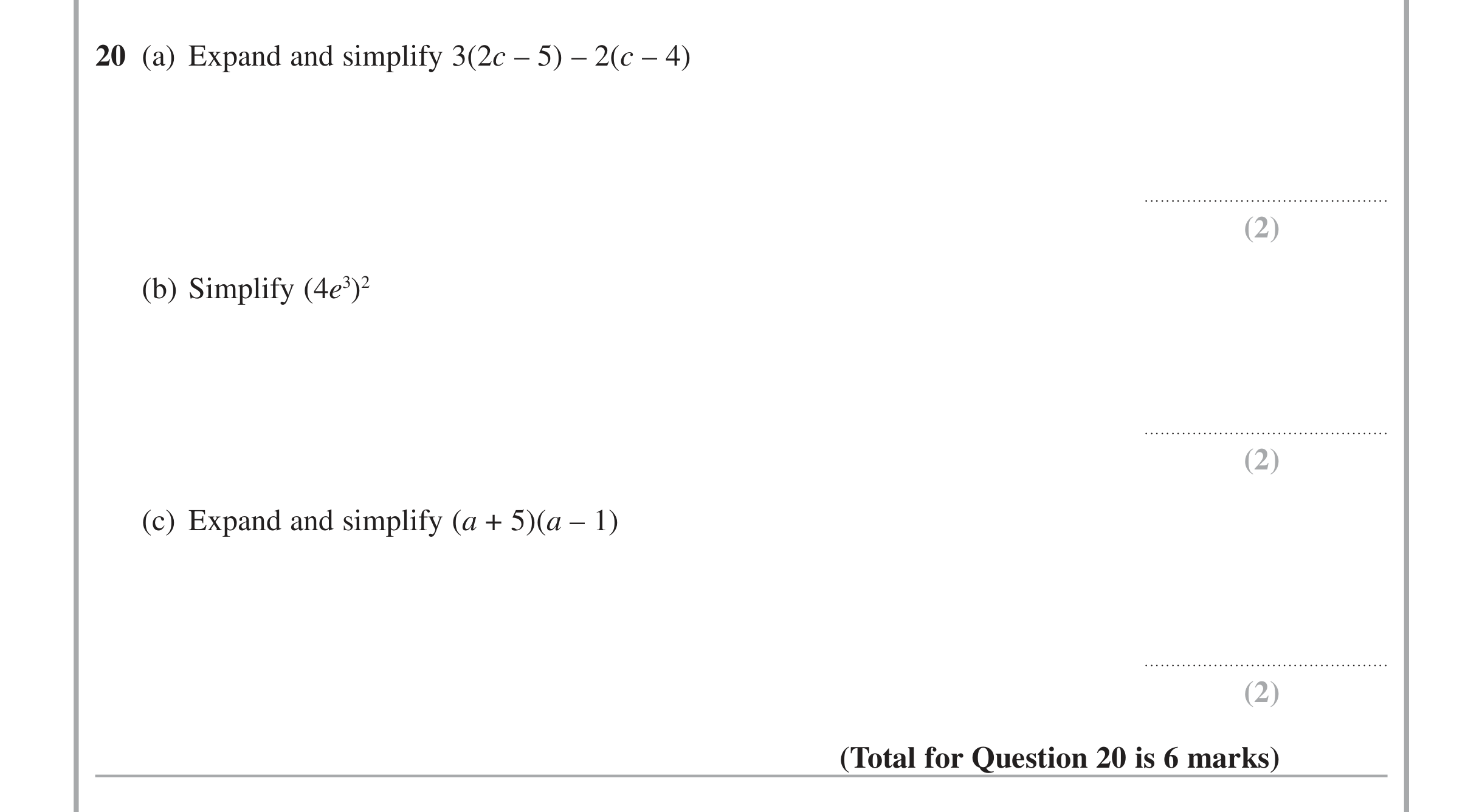 Question 20 — Indices and Surds — Edexcel iGCSE Jan 2015