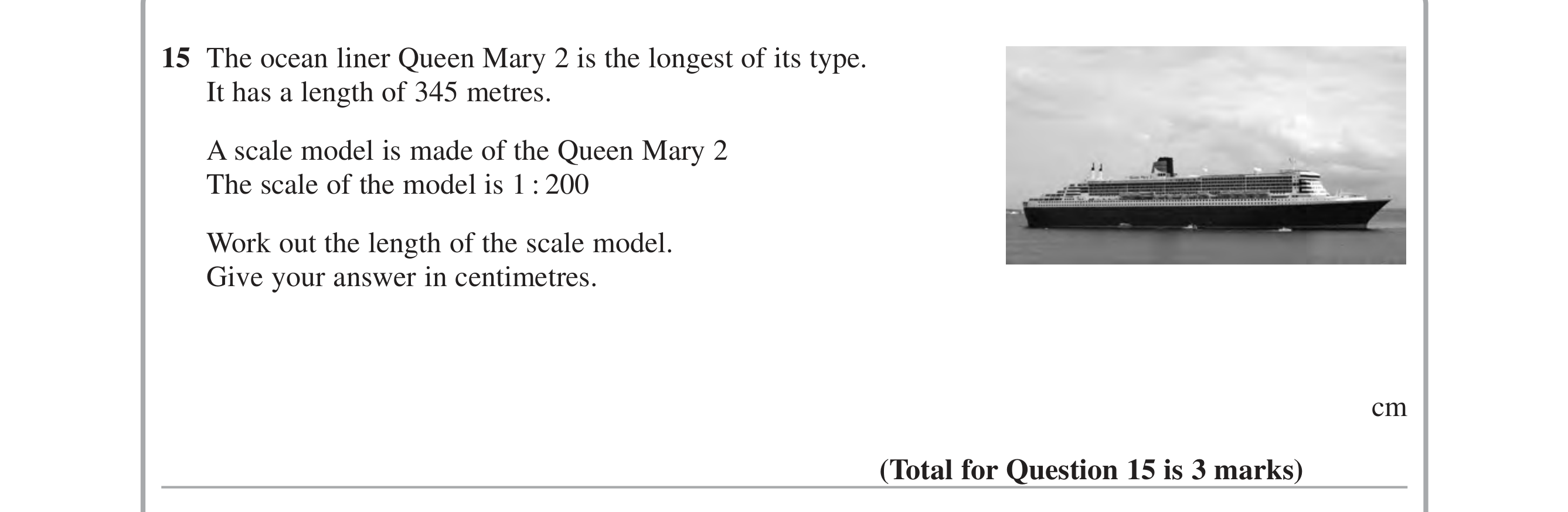 Question 15 — Maps — Edexcel iGCSE June 2015