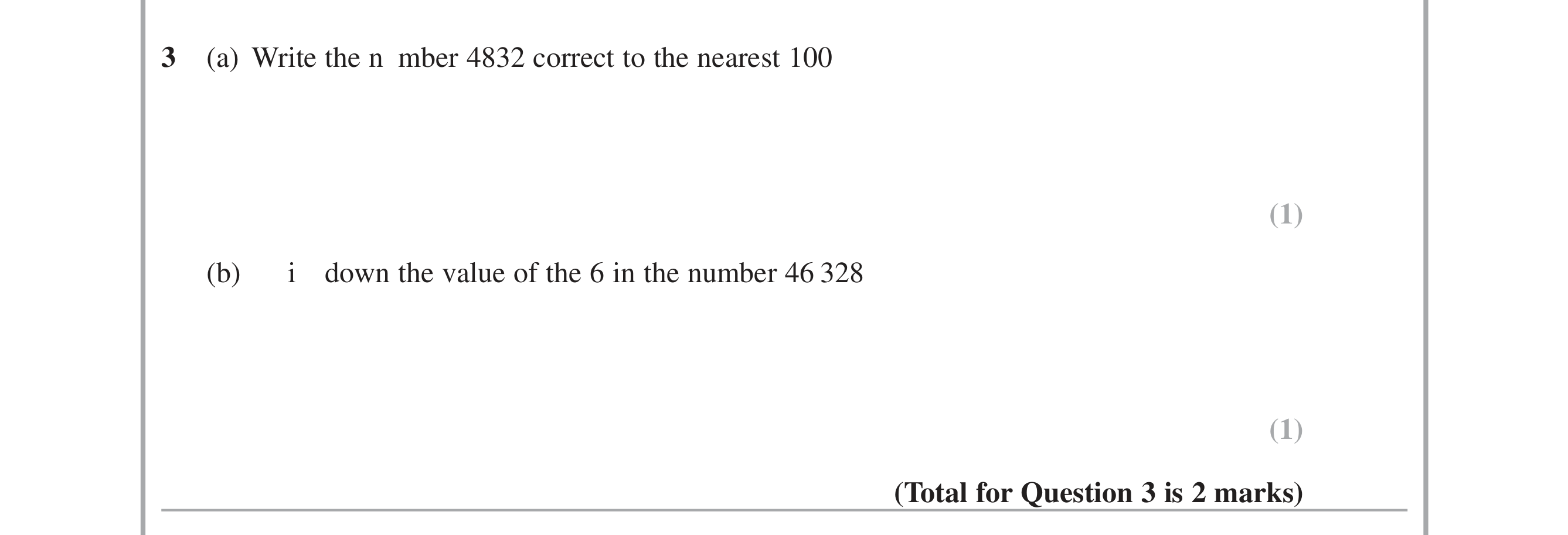 Question 3 — Rounding, Place Value — Edexcel iGCSE June 2015