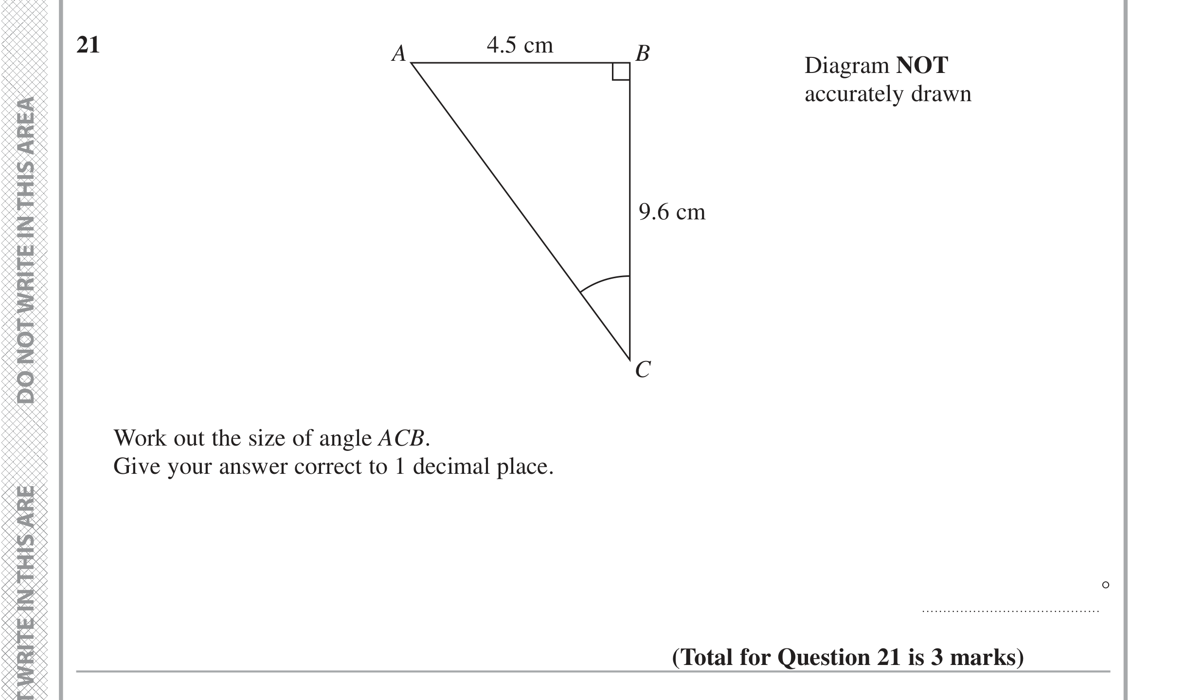 Question 21 — Trig — Edexcel iGCSE Jan 2016