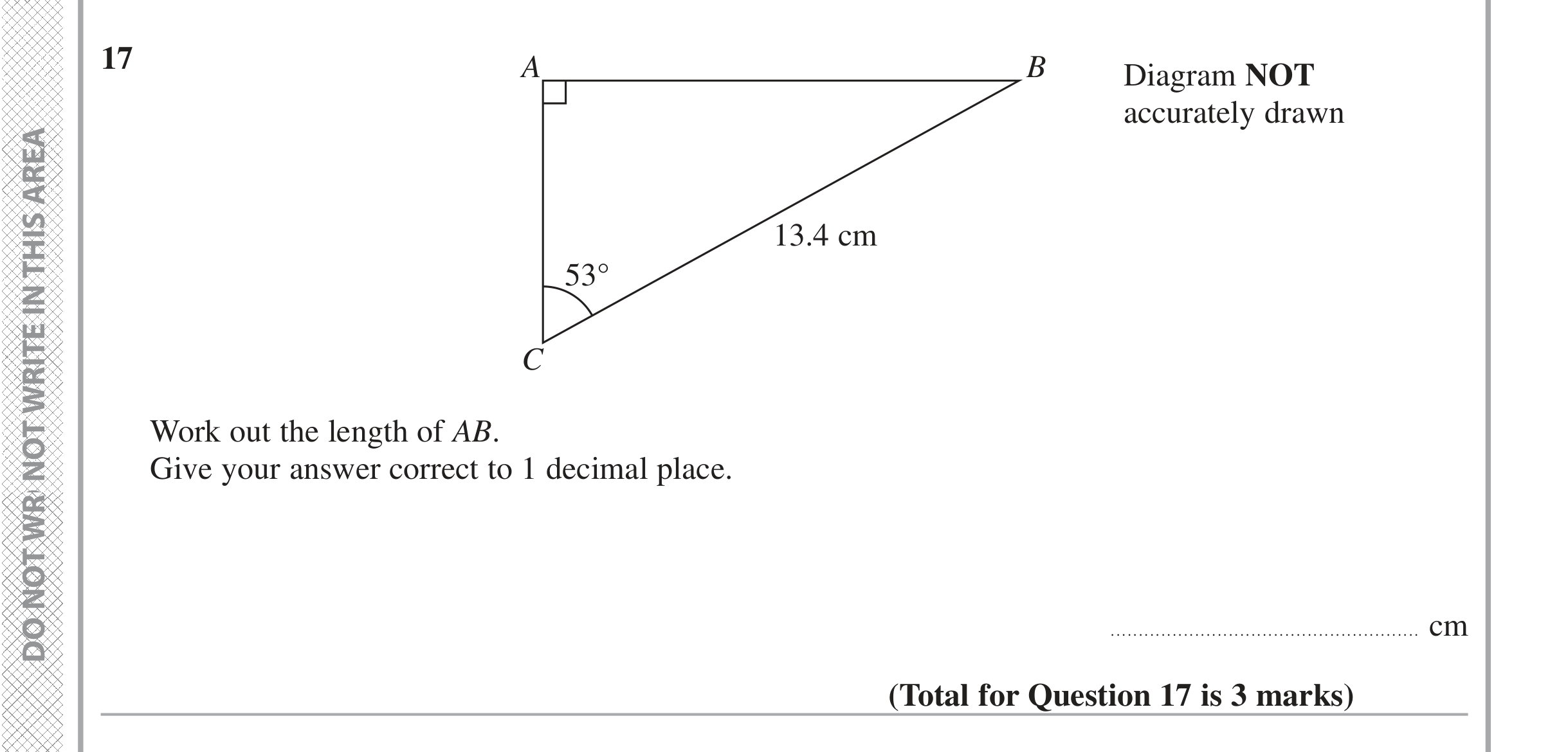 Question 17 — Trig — Edexcel iGCSE June 2016