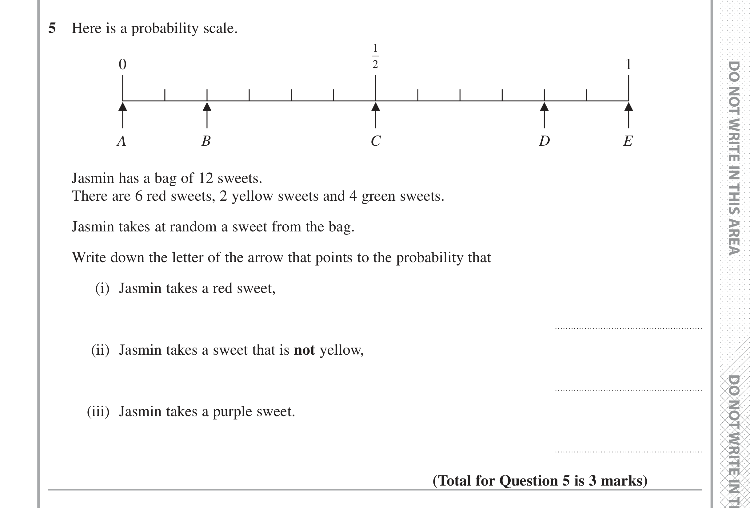 Question 5 — Probability — Edexcel iGCSE Jan 2017