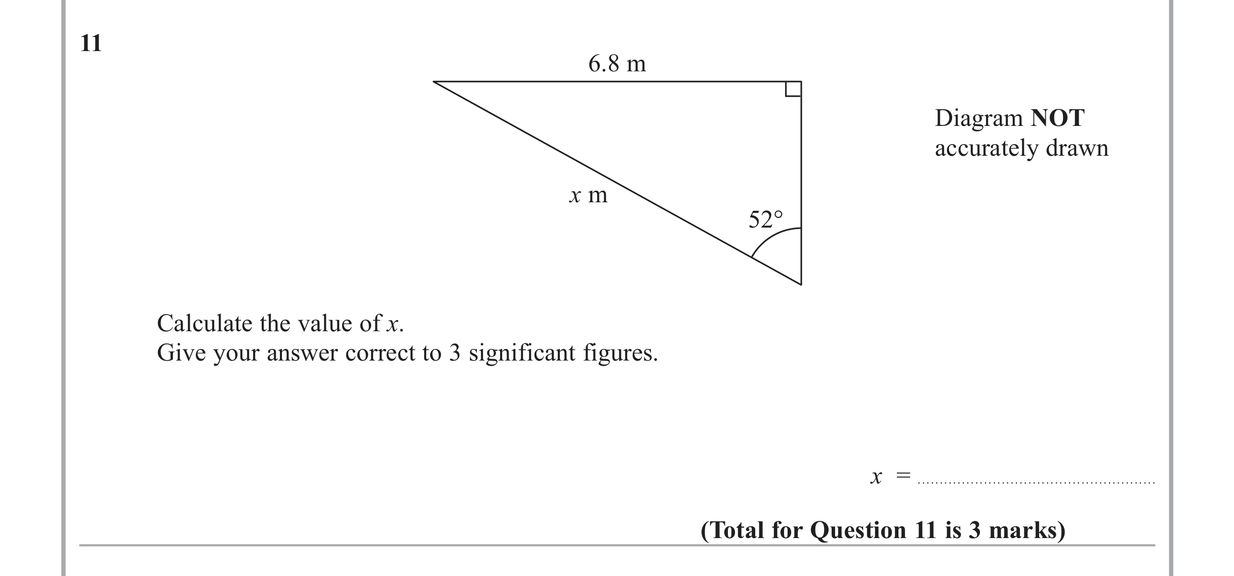 Question 11 — Trig — Edexcel iGCSE June 2013