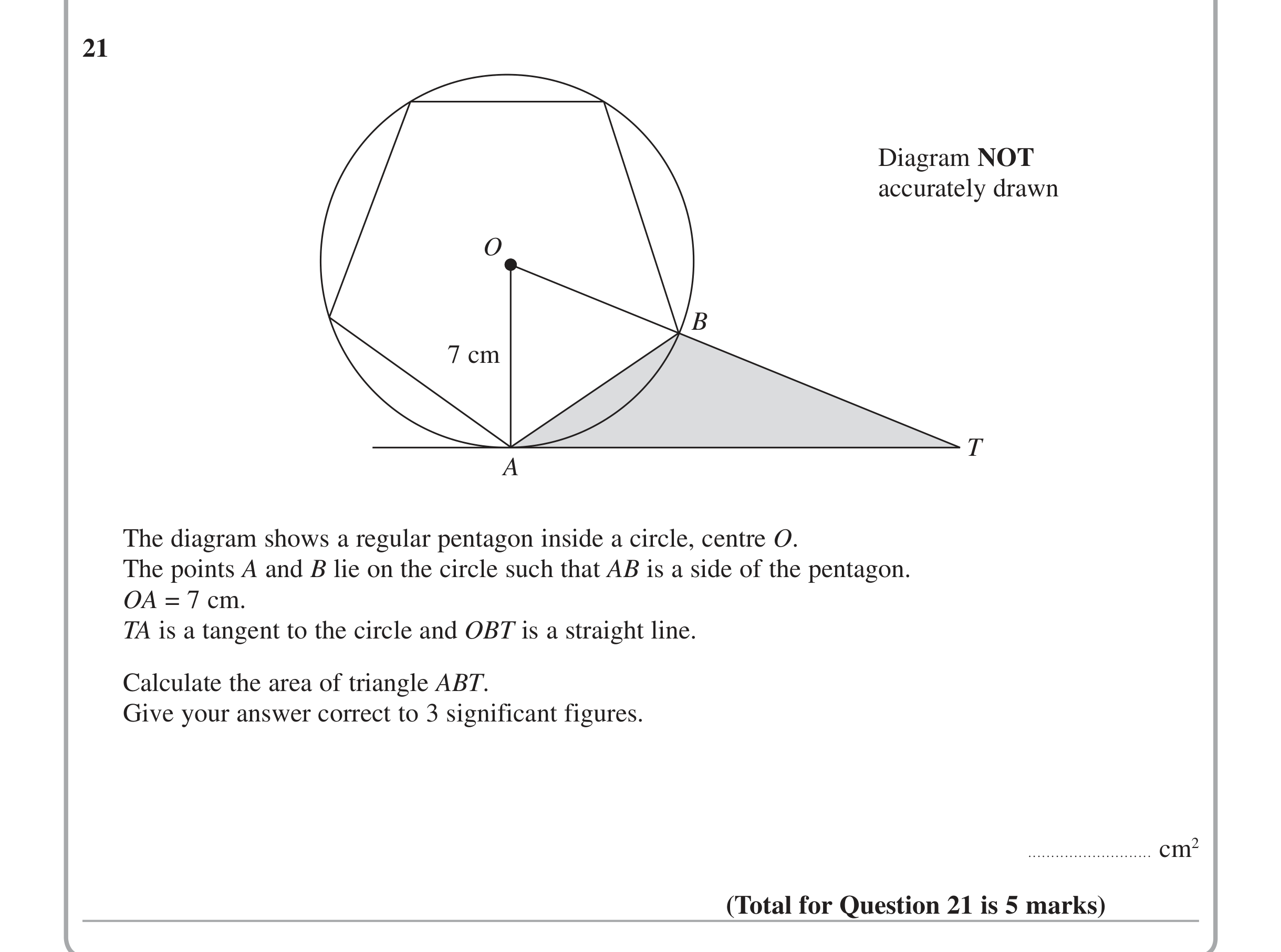 Question 21 — Trig — Edexcel iGCSE Jan 2014