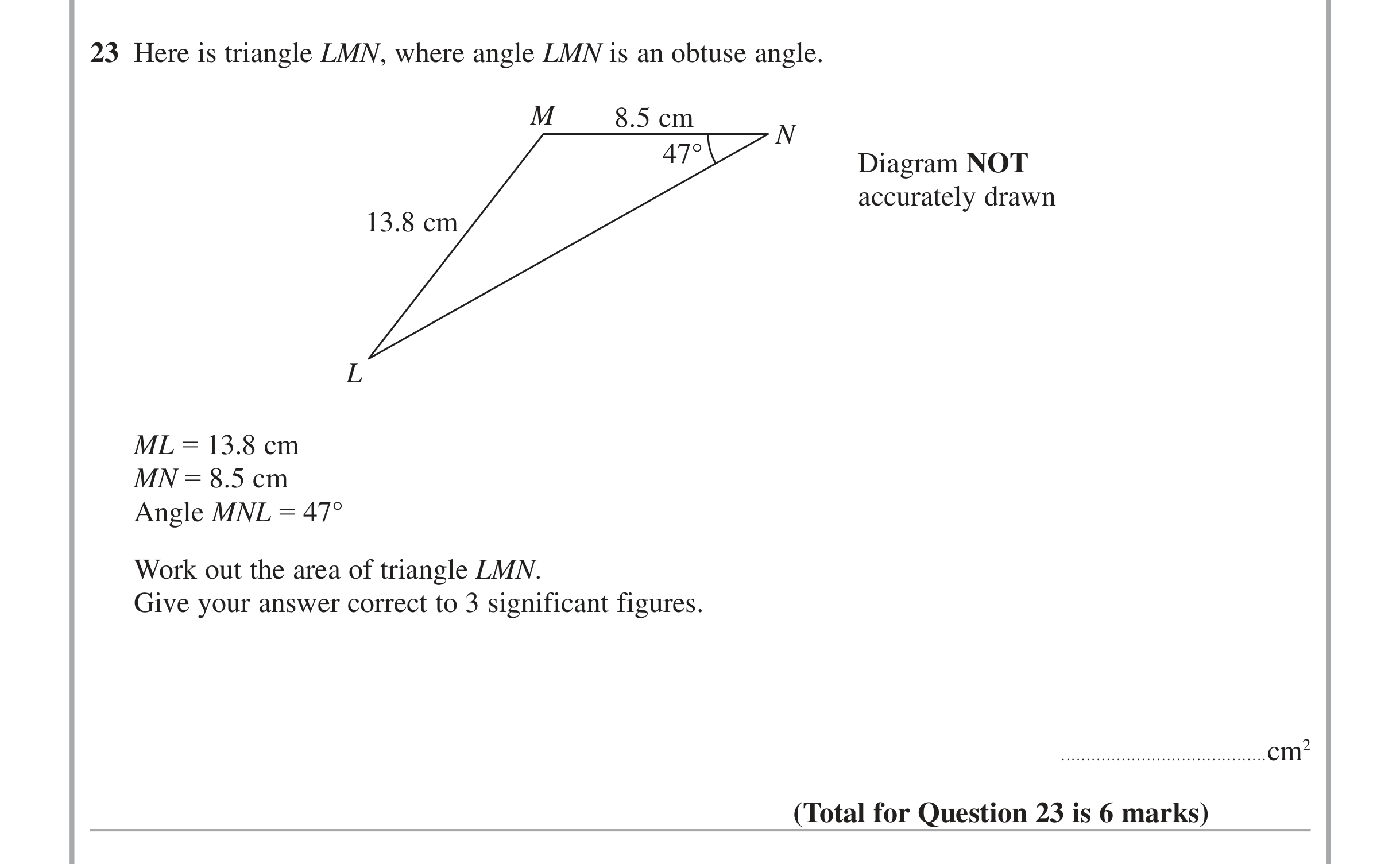 Question 23 — Trig — Edexcel iGCSE Jan 2015