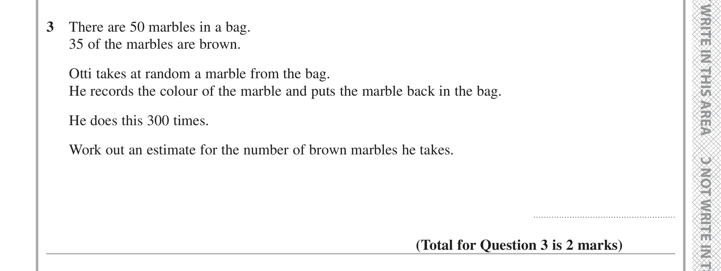 Question 3 — Probability — Edexcel iGCSE June 2016