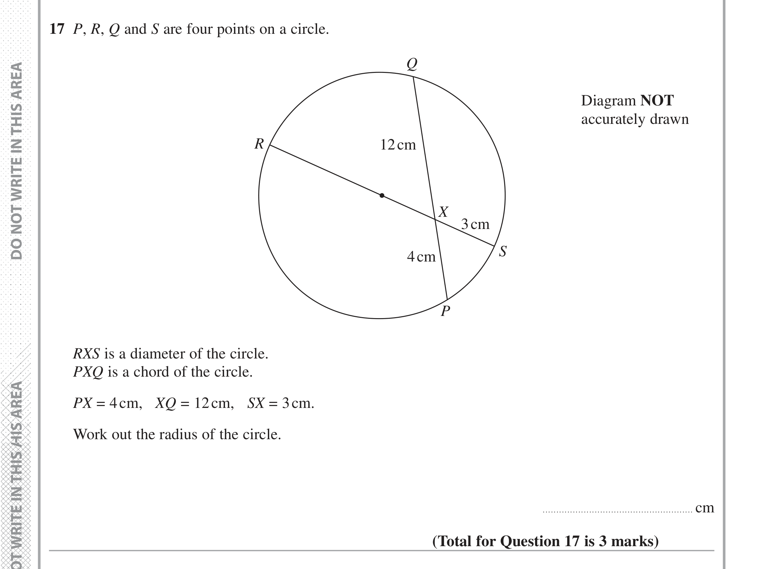 Question 17 — Circles — Edexcel iGCSE Jan 2017
