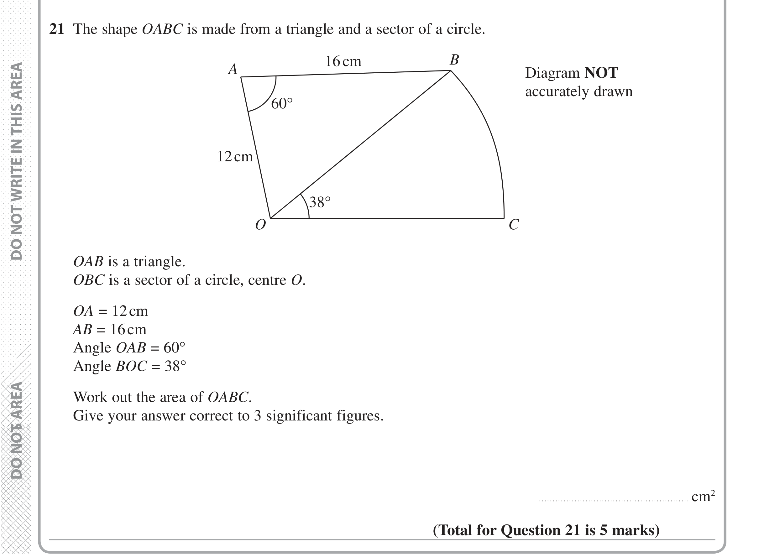 Question 21 — Trig — Edexcel iGCSE Jan 2017