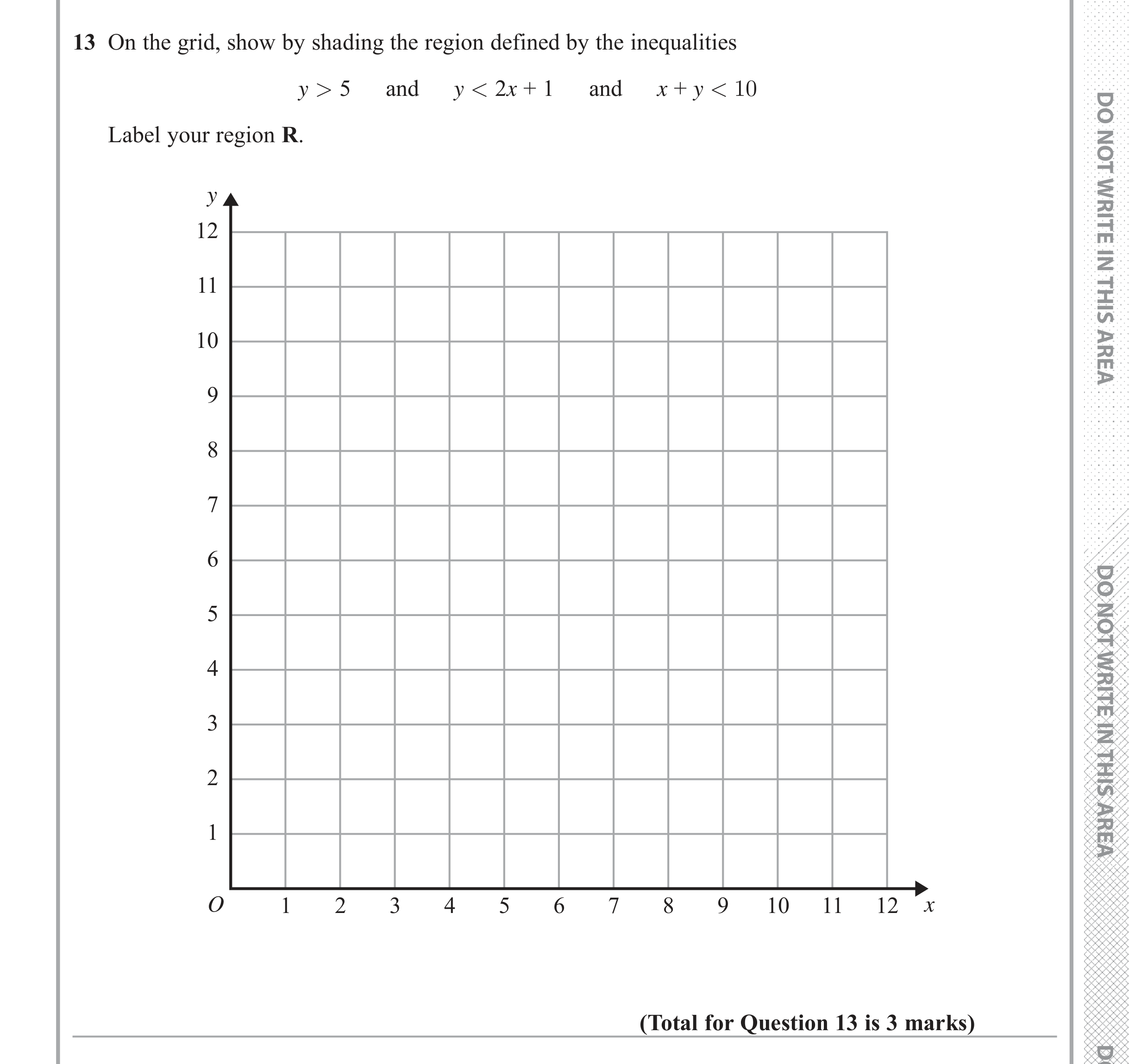 Question 13 — Inequalities — Edexcel iGCSE June 2017