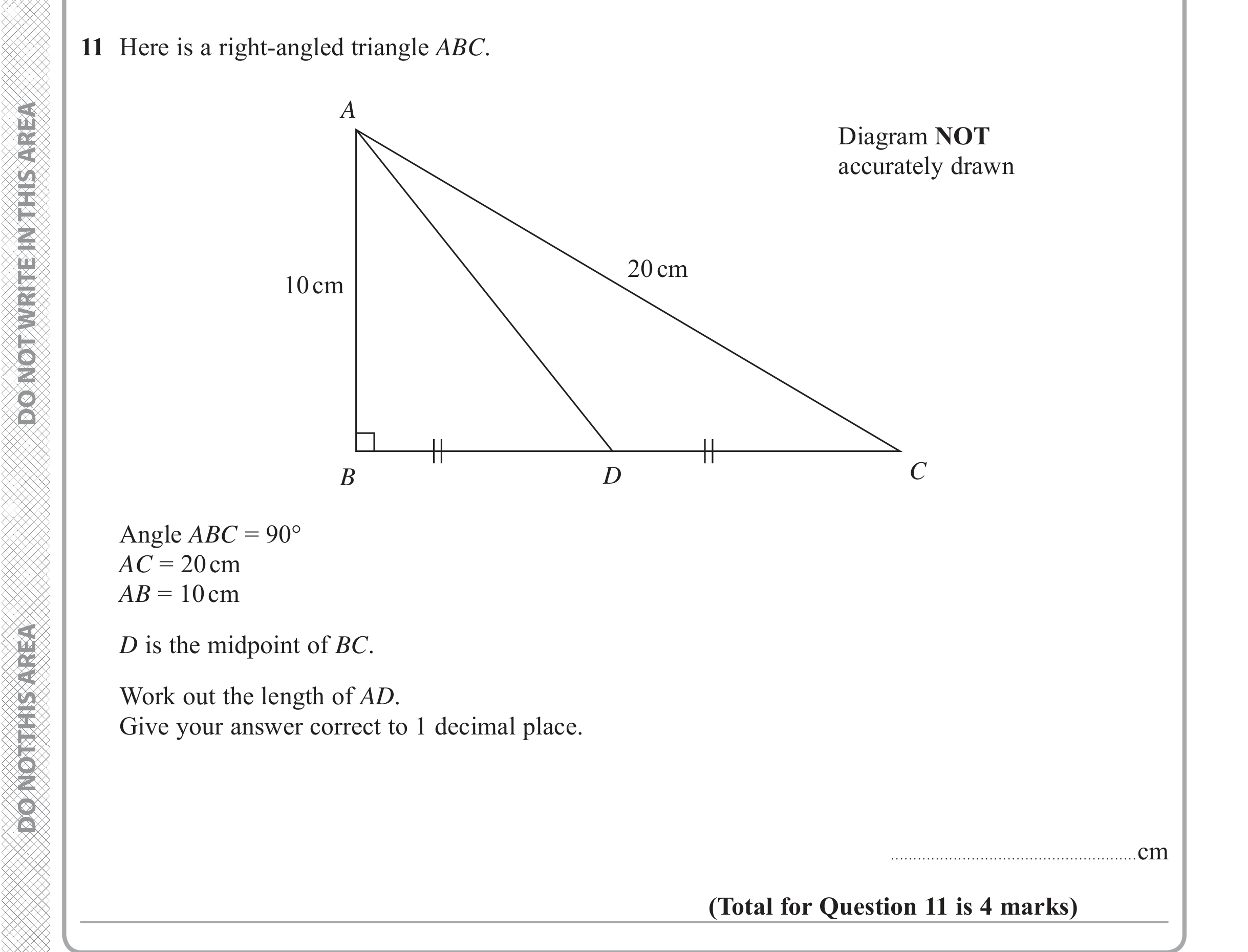 Question 11 — Coordinate Geometry — Edexcel iGCSE Jan 2018