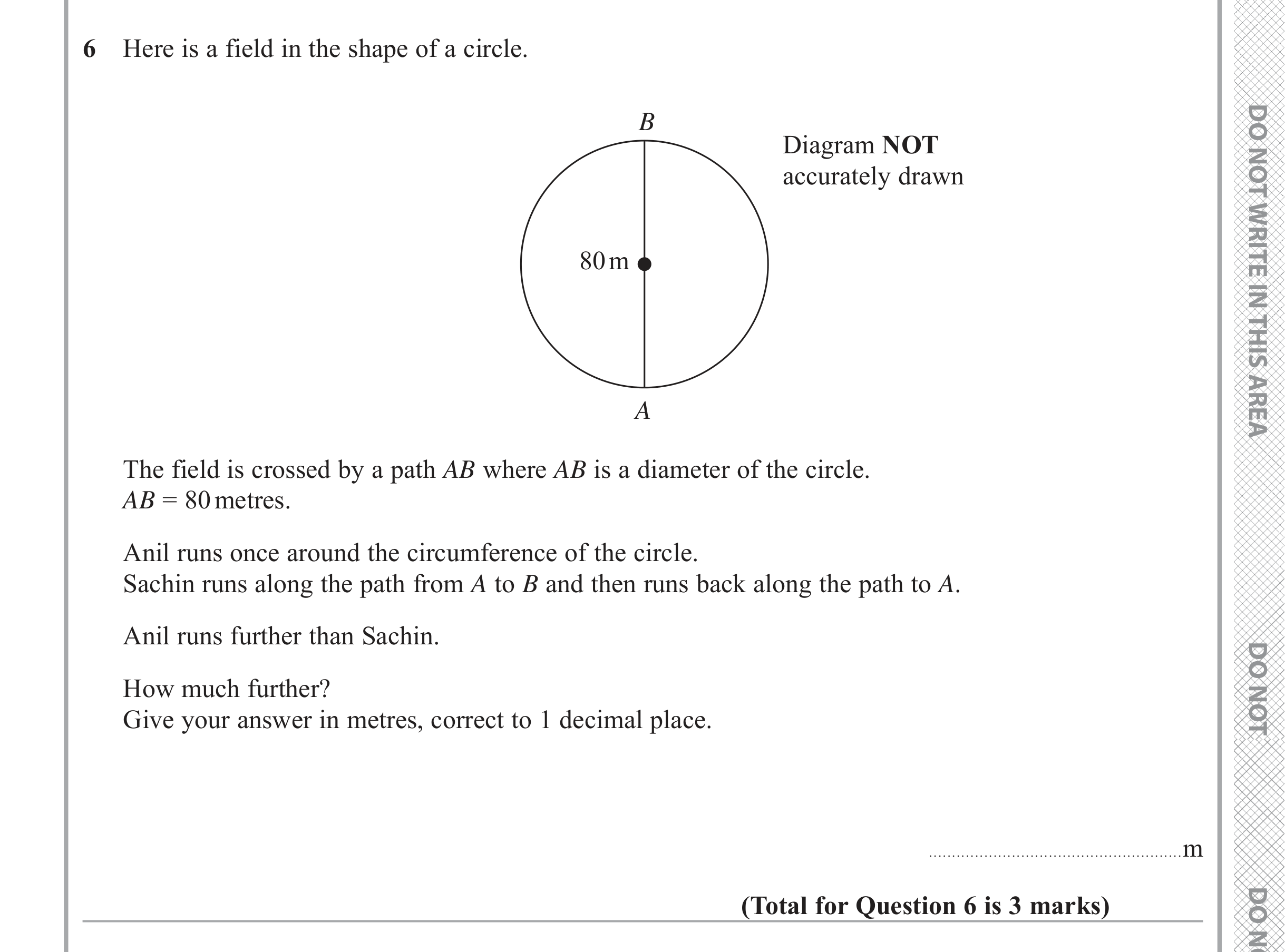 Question 6 — Circles — Edexcel iGCSE Jan 2018