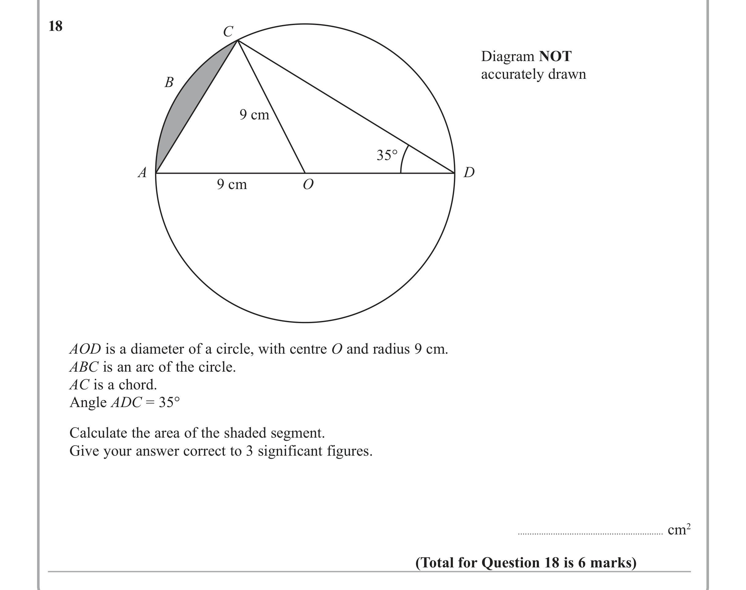 Question 18 — Trig — Edexcel iGCSE Jan 2012