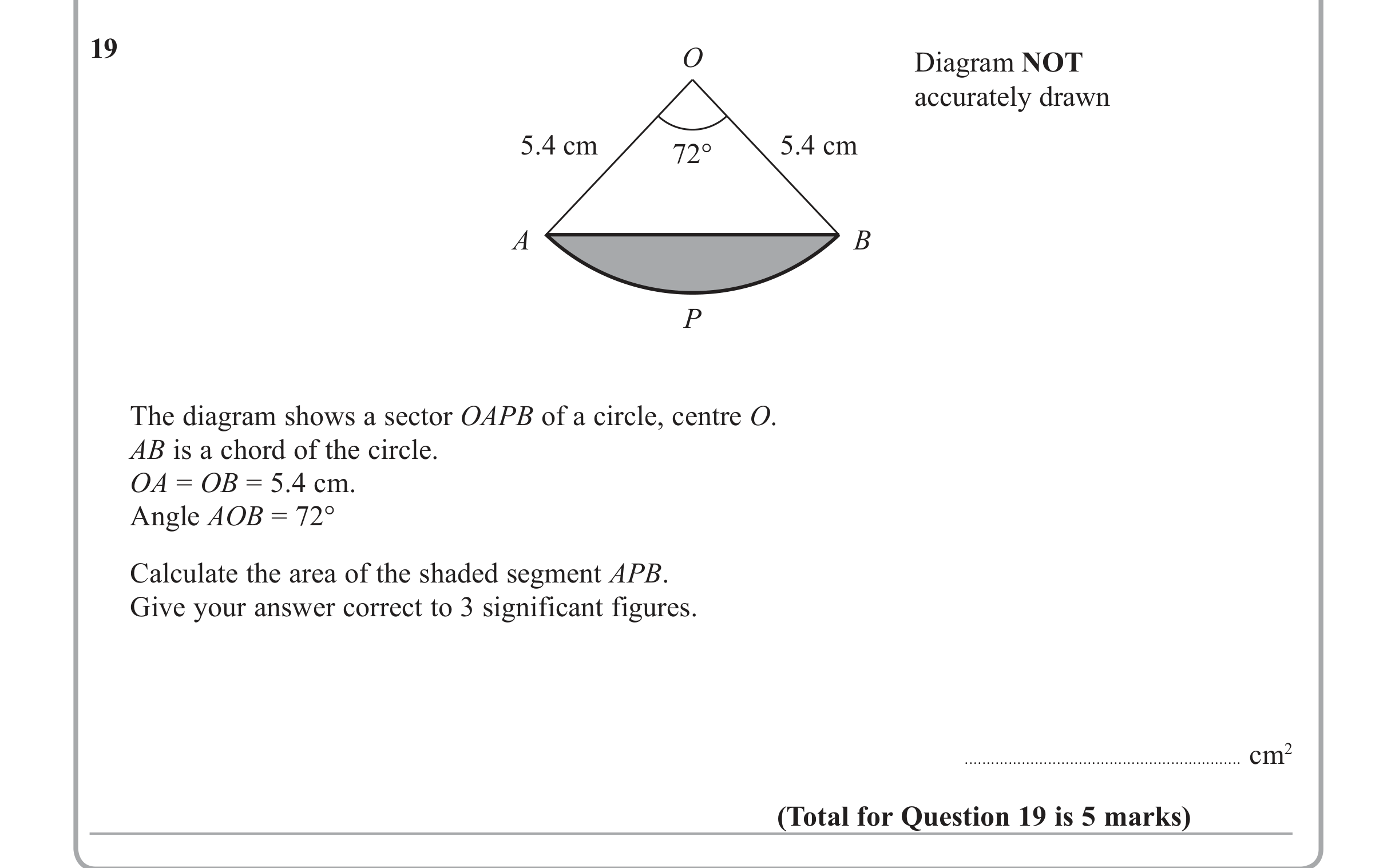 Question 19 — Trig — Edexcel iGCSE June 2012