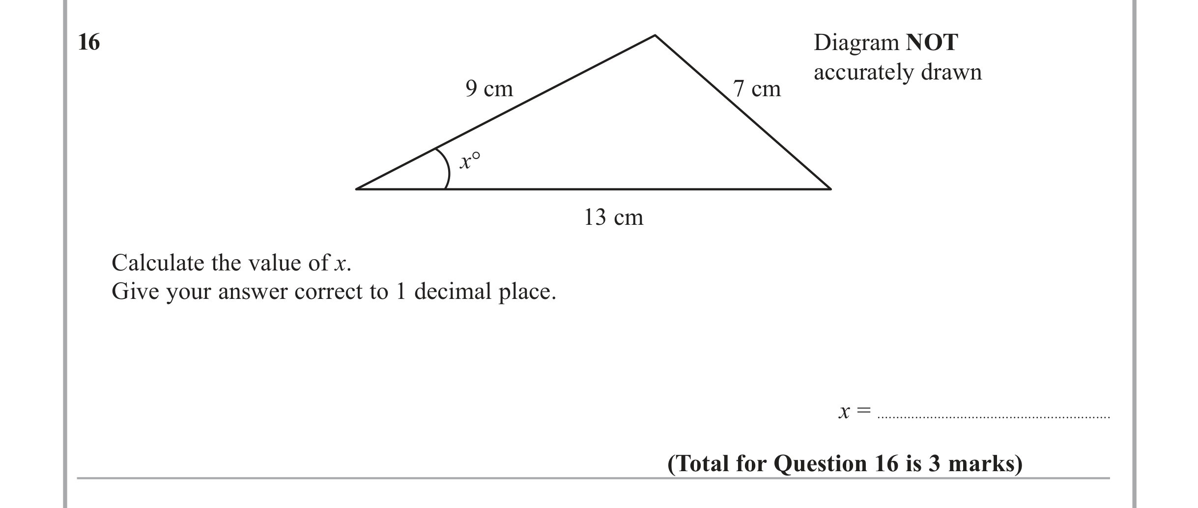 Question 16 — Trig — Edexcel iGCSE Jan 2013