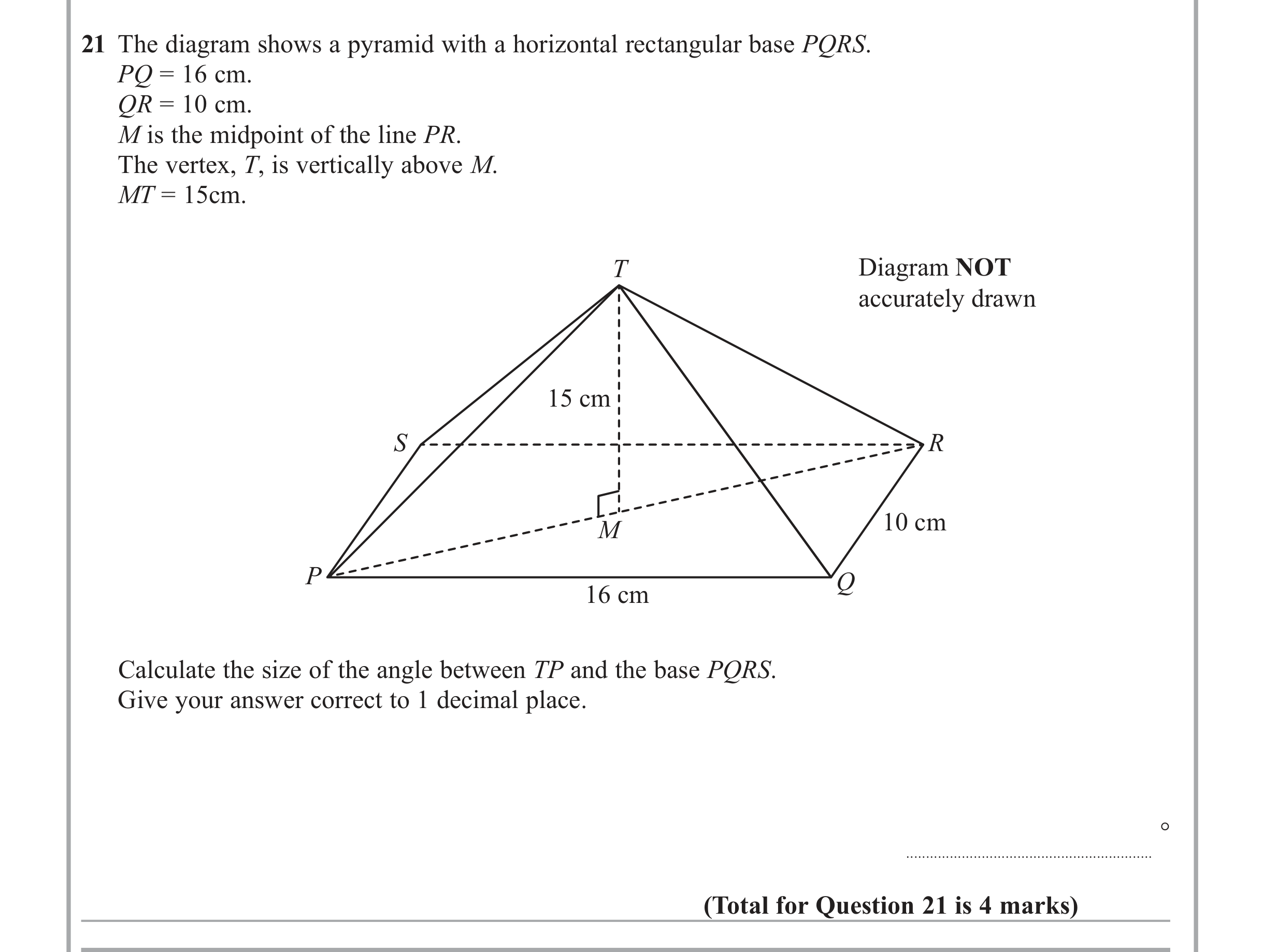 Question 21 — Trig — Edexcel iGCSE Jan 2013
