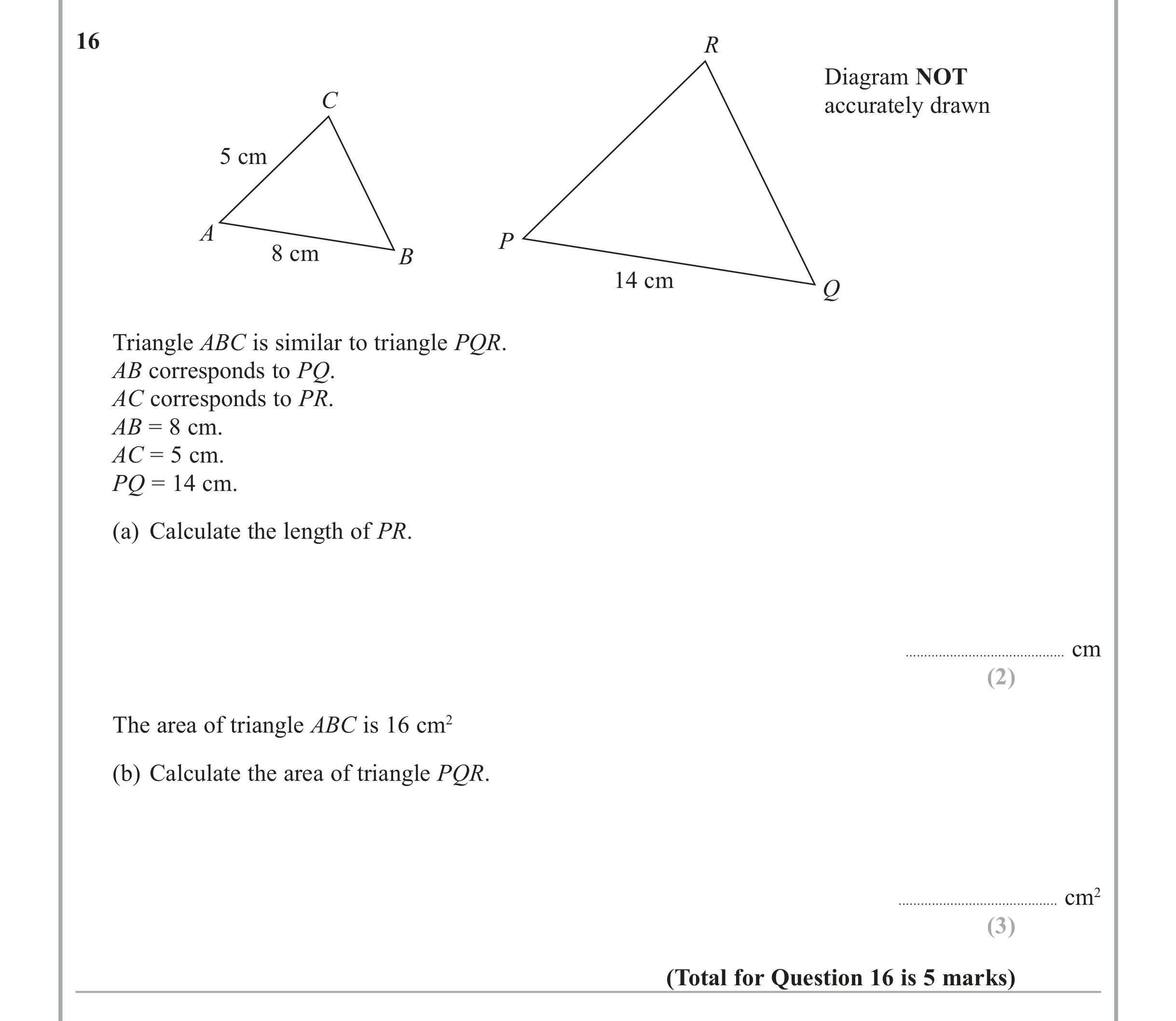 Question 16 — Trig — Edexcel iGCSE June 2013