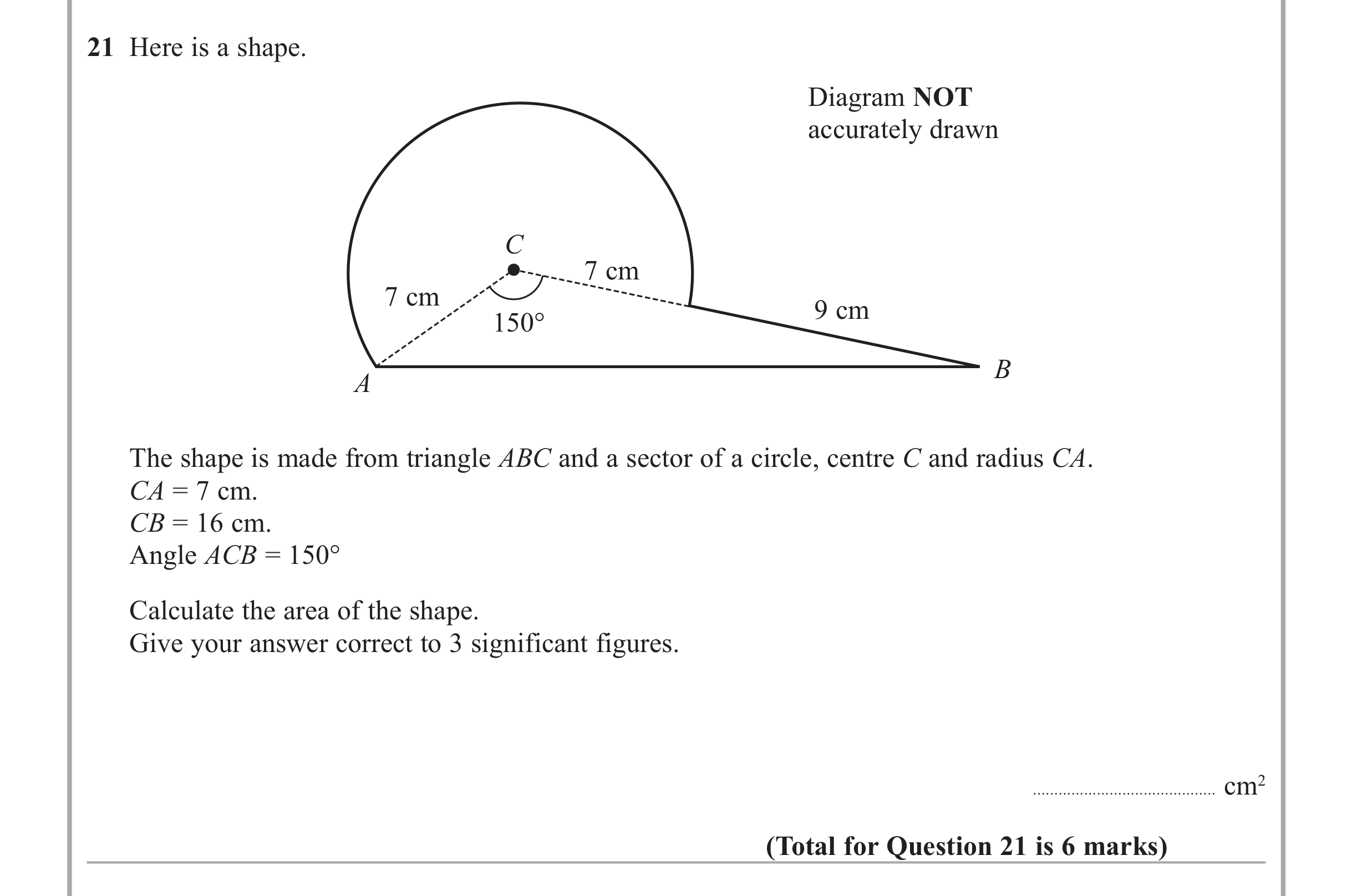 Question 21 — Trig — Edexcel iGCSE June 2013