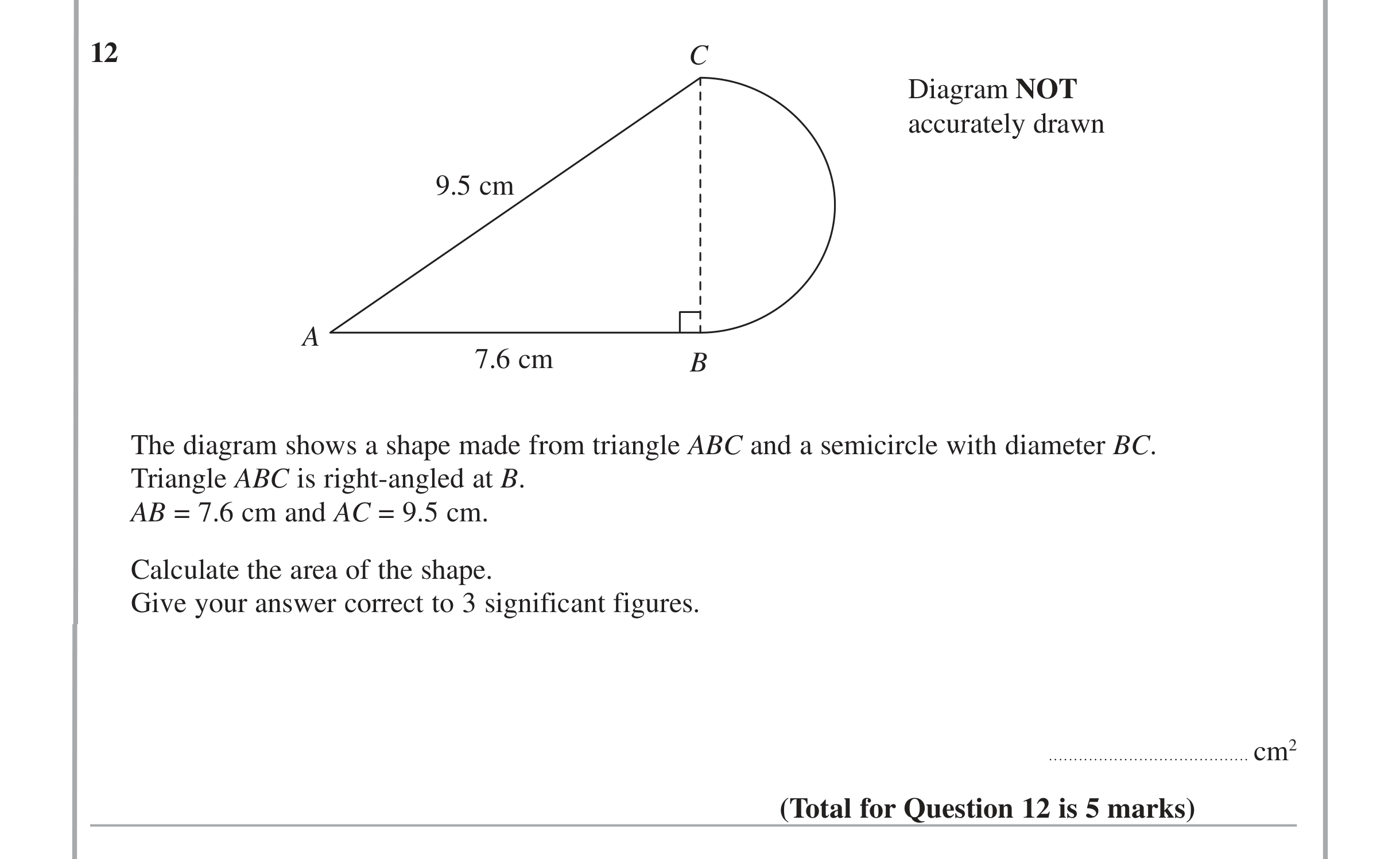 Question 12 — Trig — Edexcel iGCSE Jan 2014