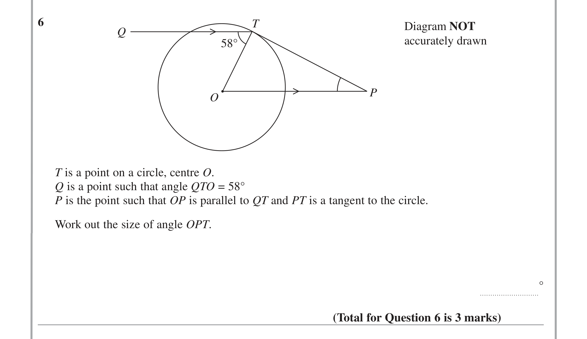 Question 6 — Circles — Edexcel iGCSE Jan 2014