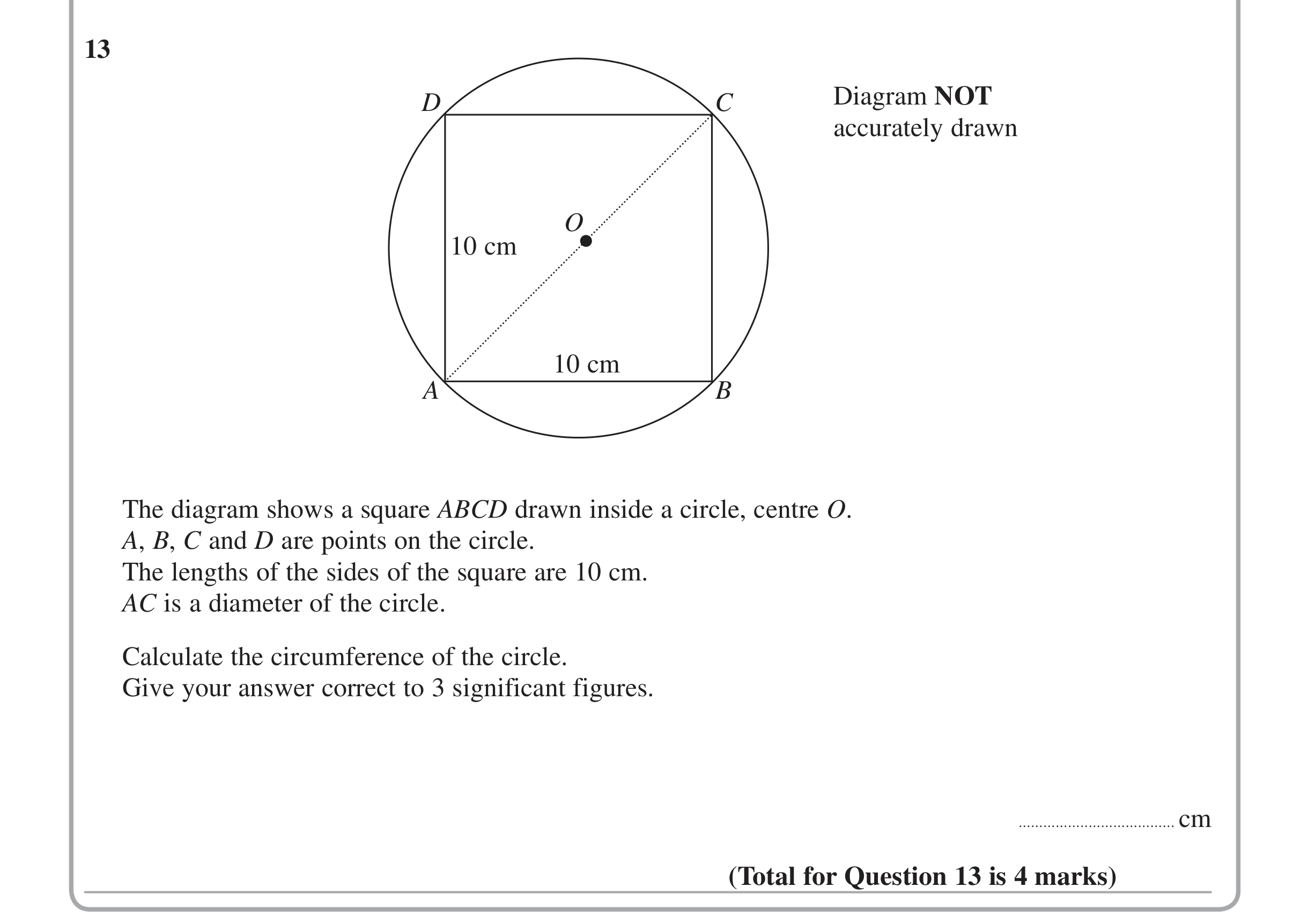 Question 13 — Trig — Edexcel iGCSE June 2014