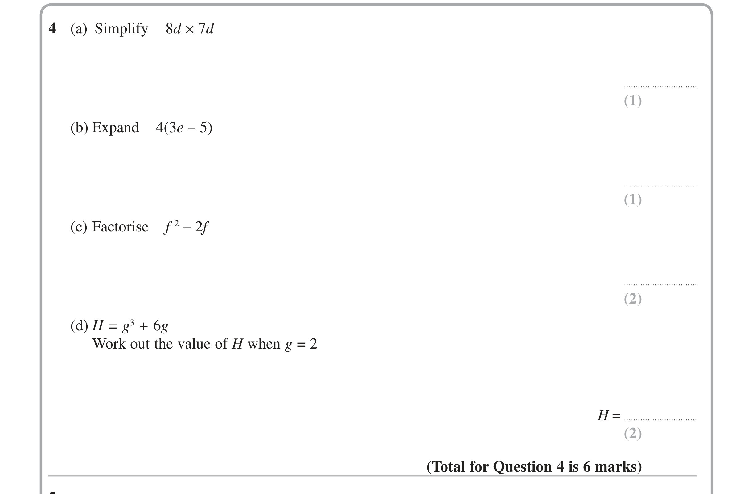 Question 4 — Indices and Surds — Edexcel iGCSE June 2014