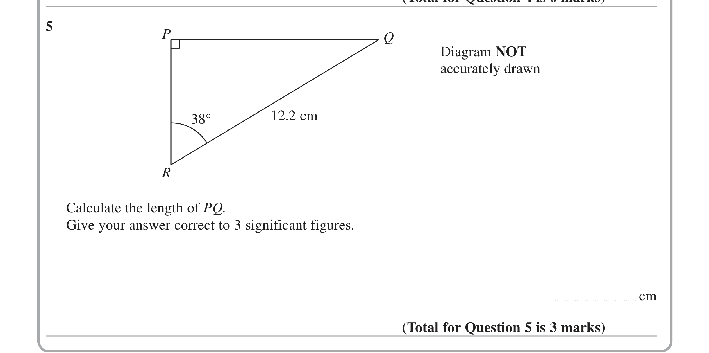 Question 5 — Trig — Edexcel iGCSE June 2014