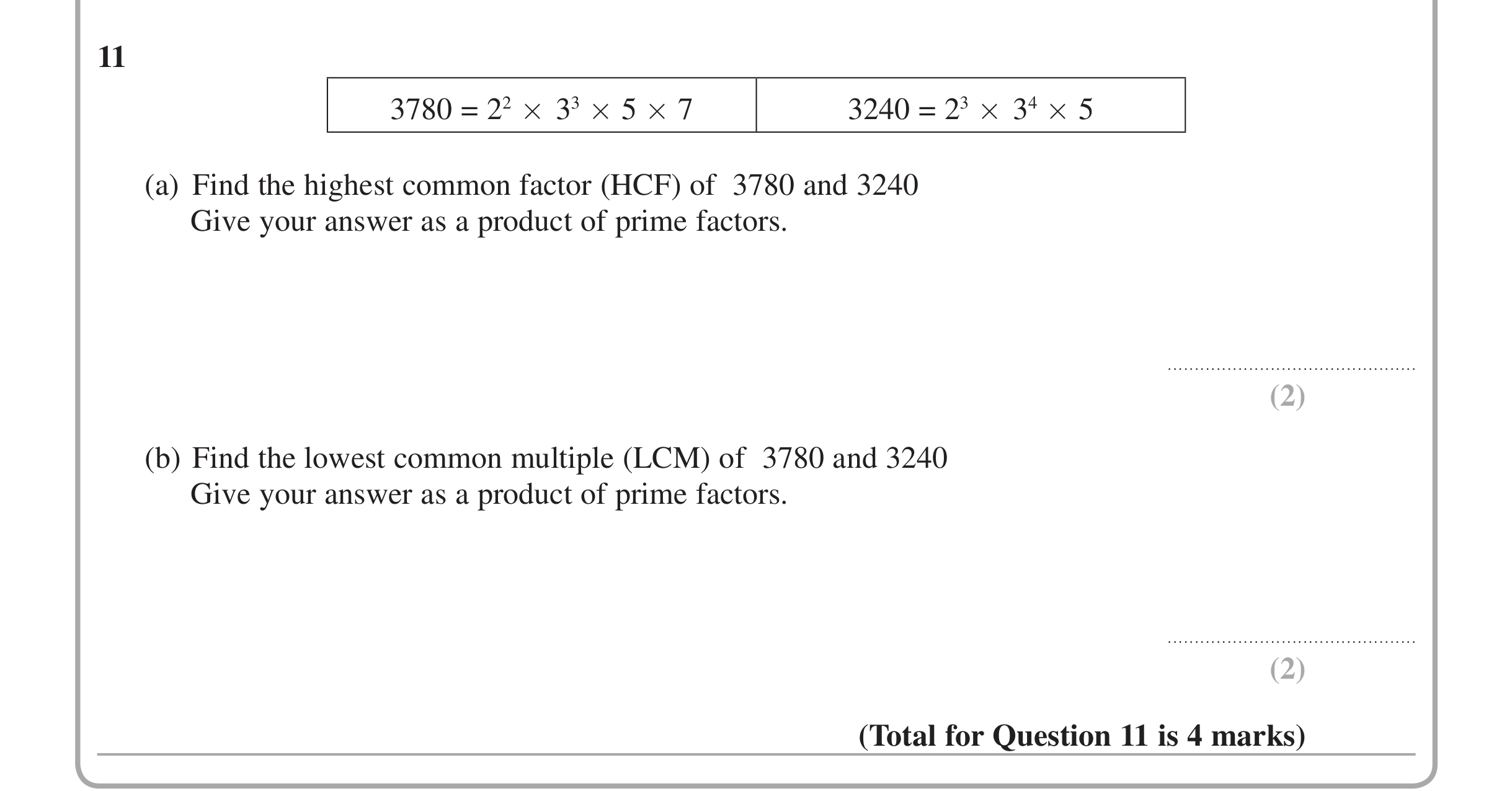 Question 11 — Indices and Surds — Edexcel iGCSE Jan 2015