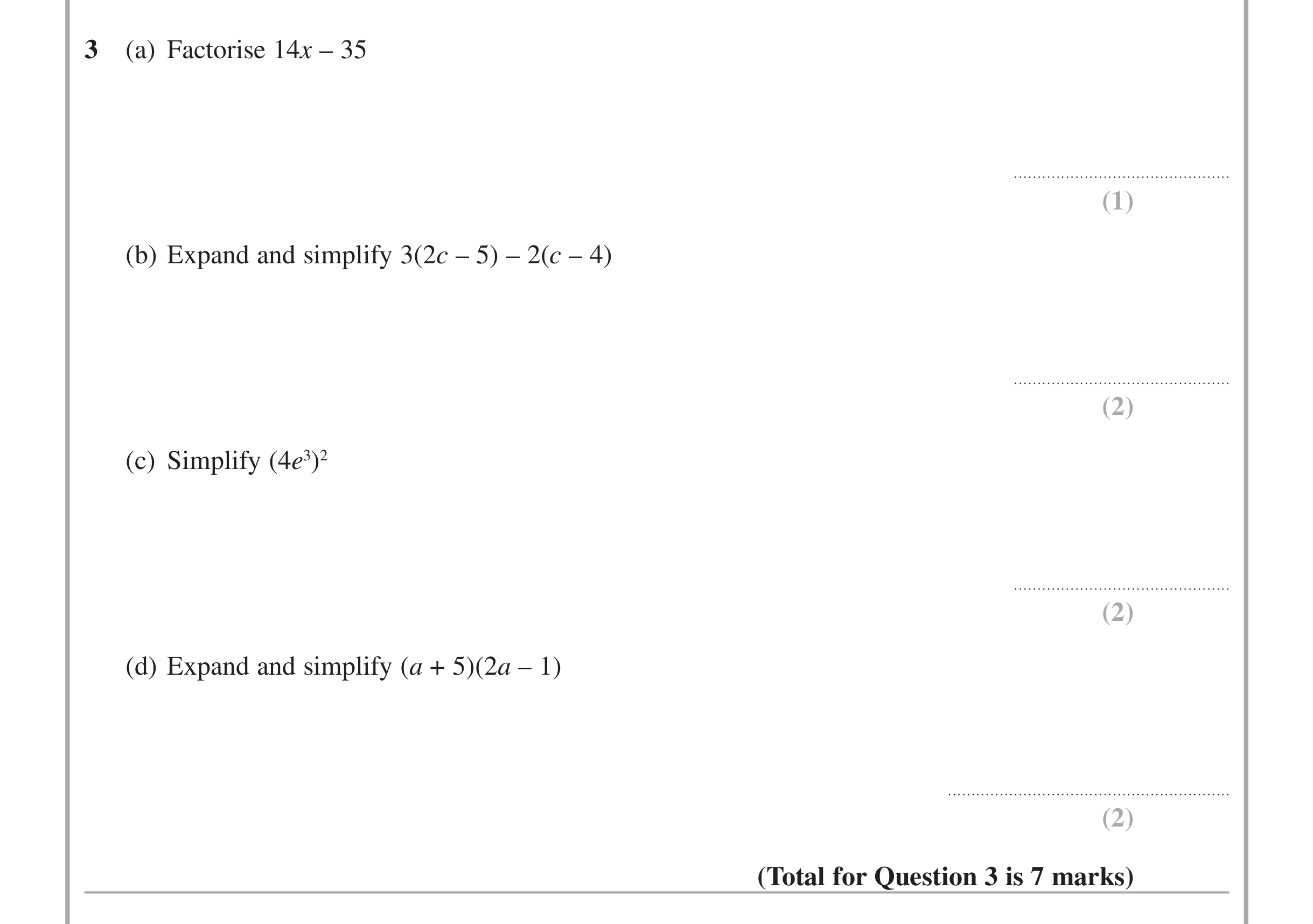 Question 3 — Indices and Surds — Edexcel iGCSE Jan 2015