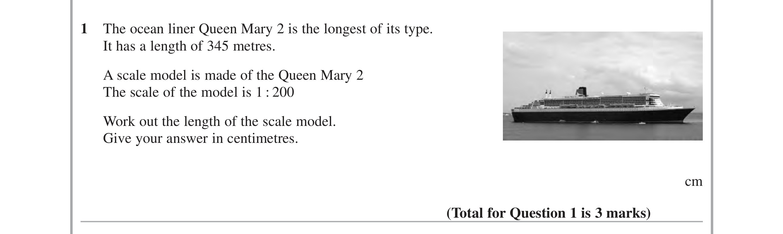 Question 1 — Maps — Edexcel iGCSE June 2015