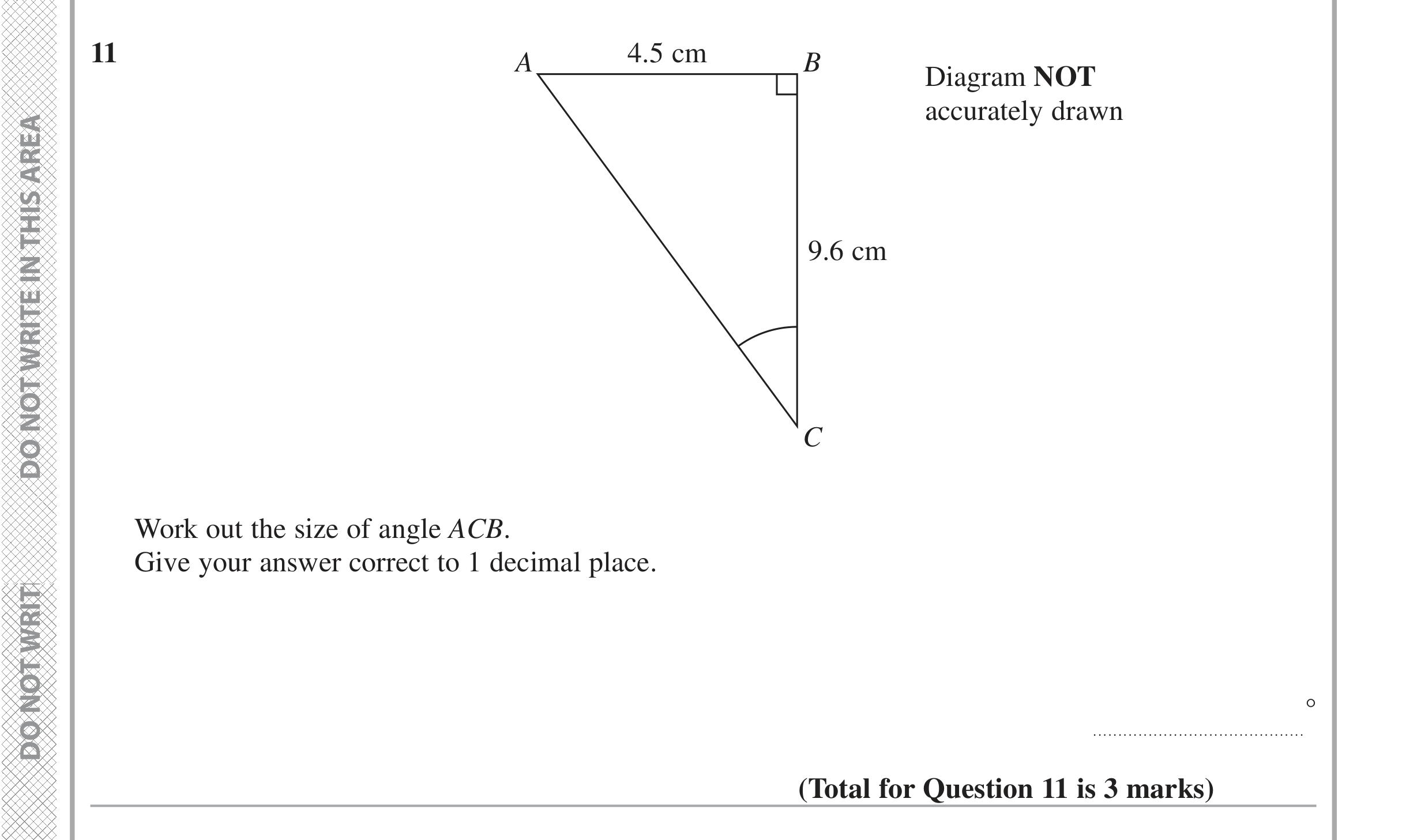 Question 11 — Trig — Edexcel iGCSE Jan 2016