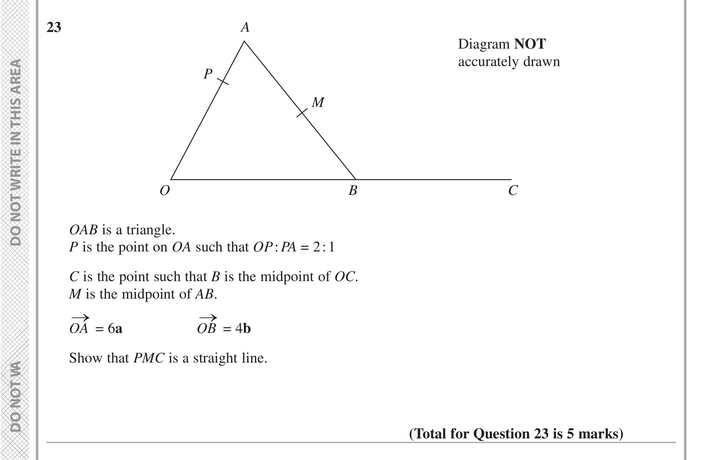 Question 23 — Vectors — Edexcel iGCSE Jan 2016
