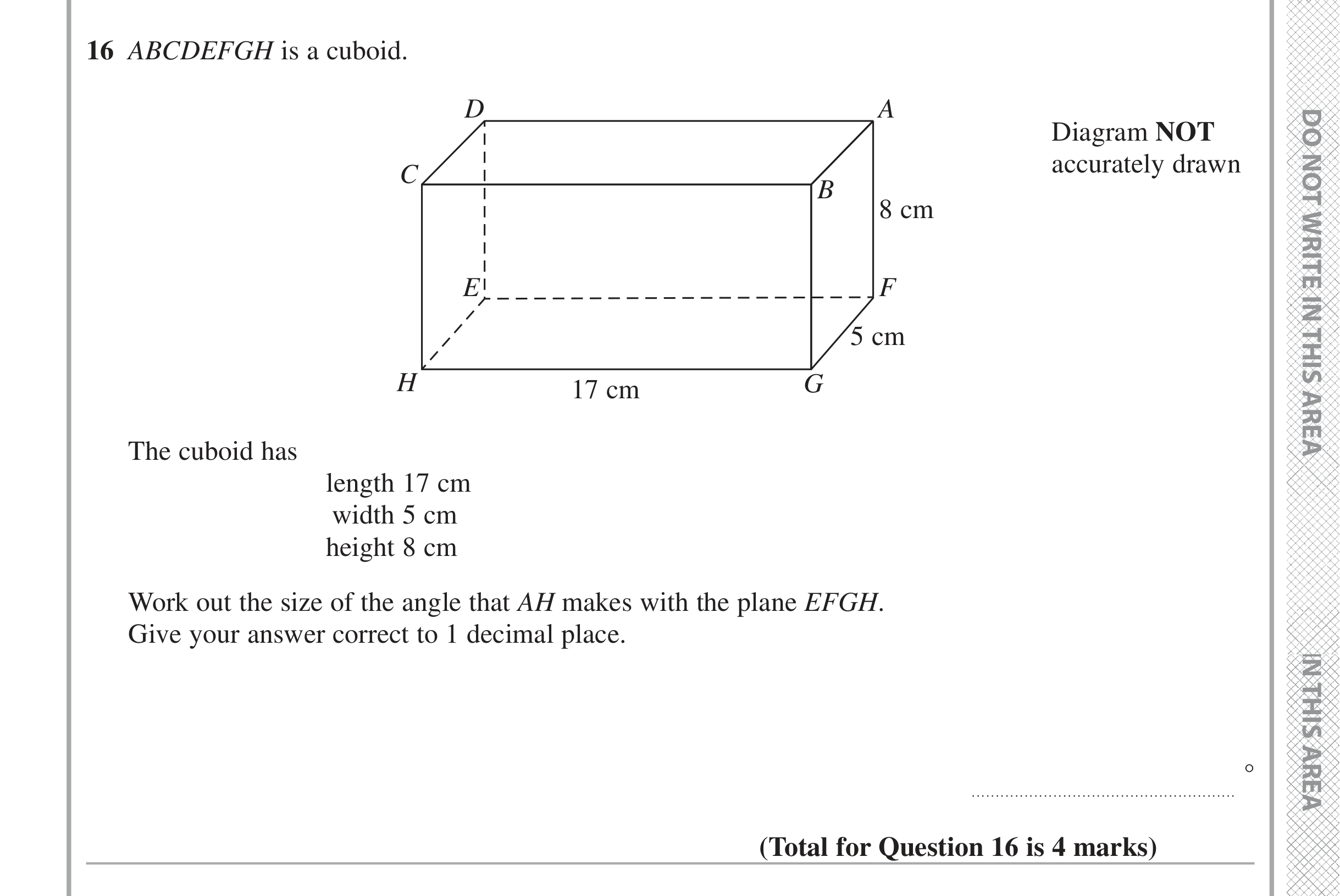 Question 16 — Trig — Edexcel iGCSE June 2016