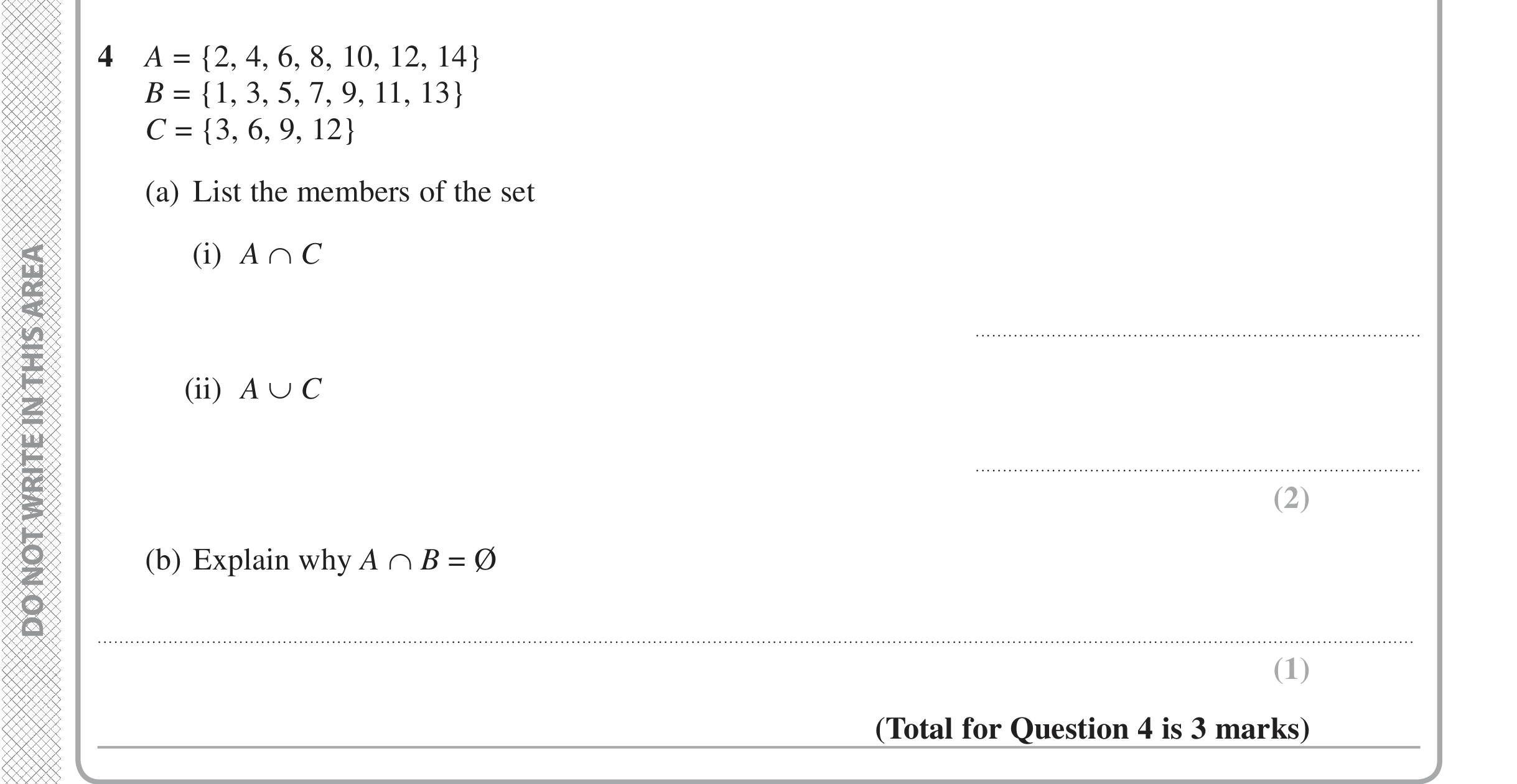 Question 4 — Venn Diagram — Edexcel iGCSE June 2016