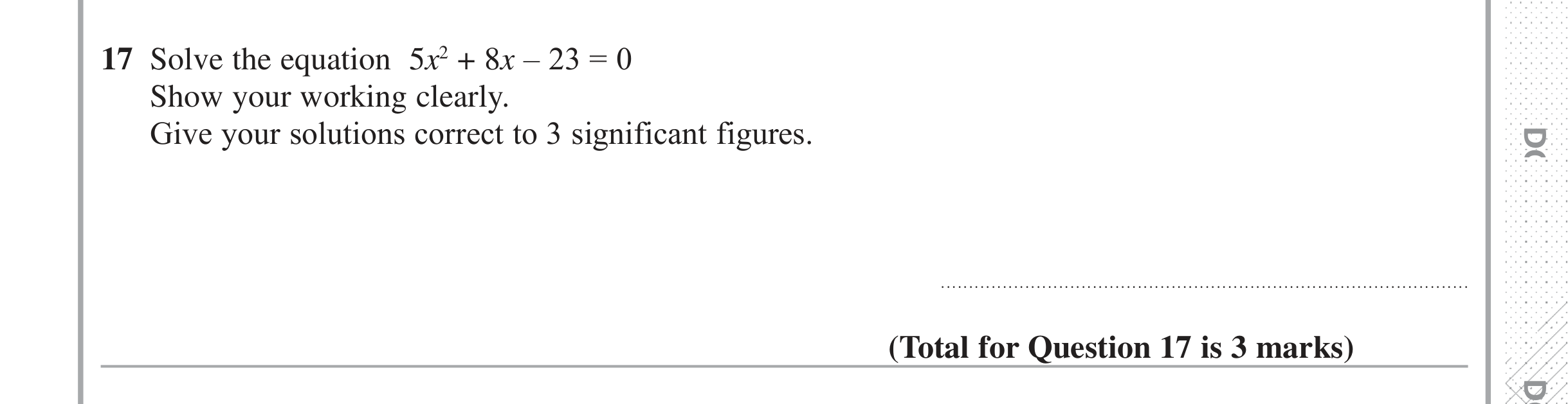 Question 17 — Indices and Surds — Edexcel iGCSE Jan 2017