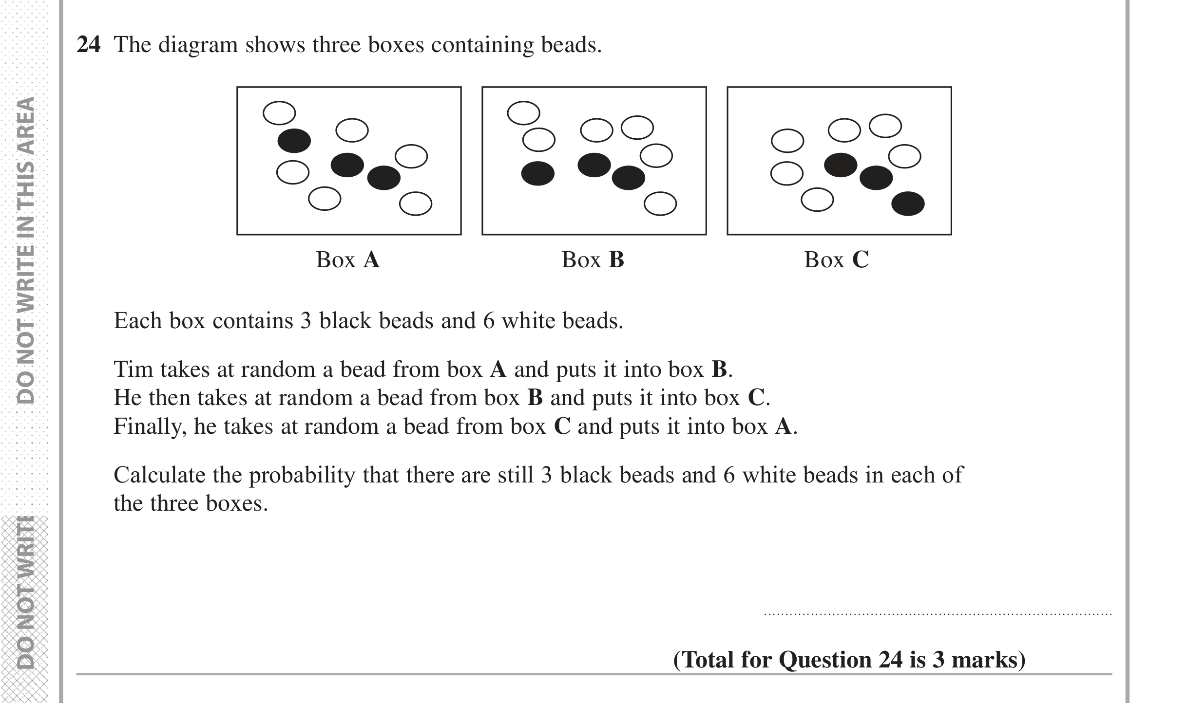 Question 24 — Probability — Edexcel iGCSE Jan 2017