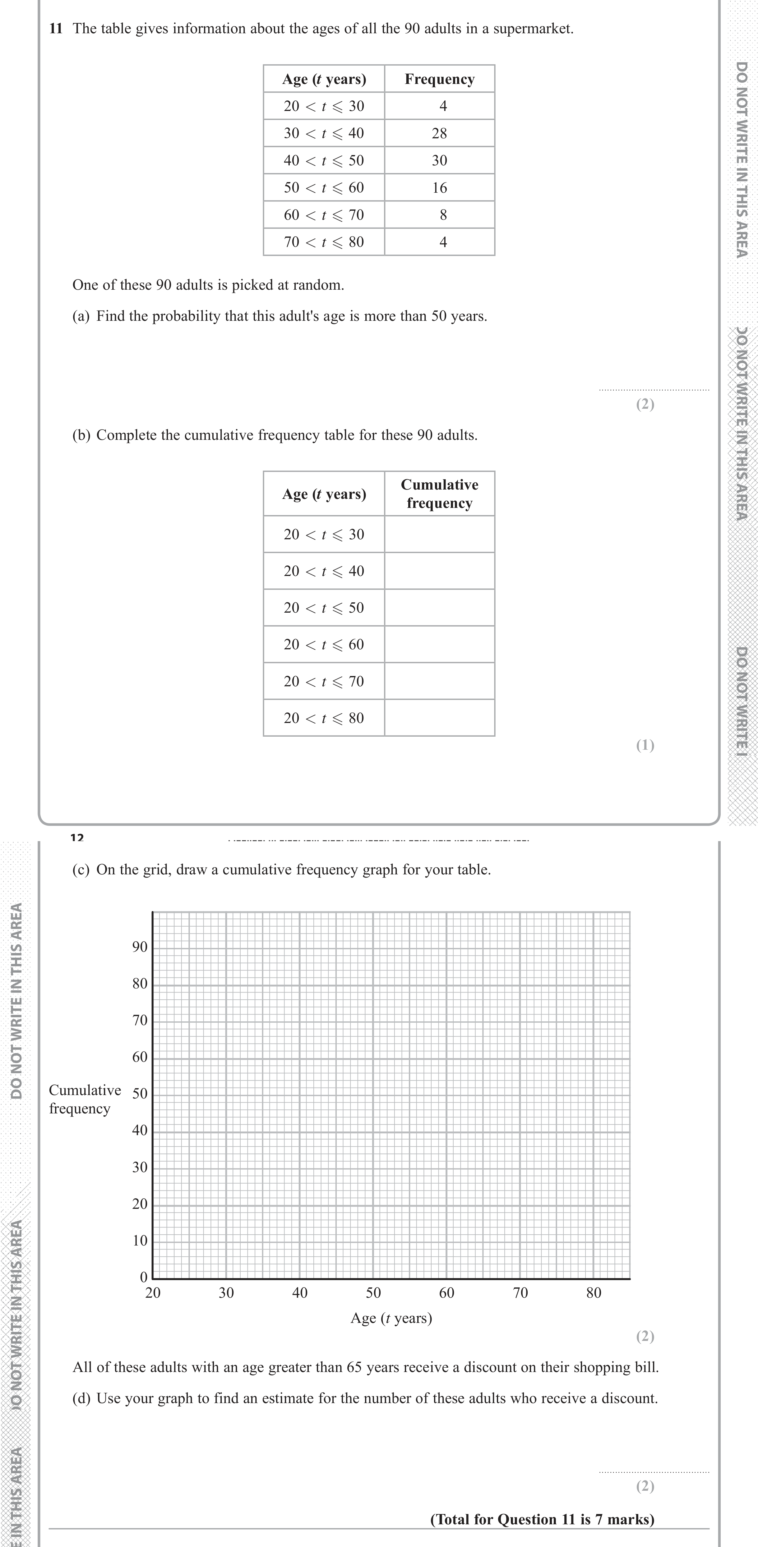 Question 11 — Probability — Edexcel iGCSE June 2017