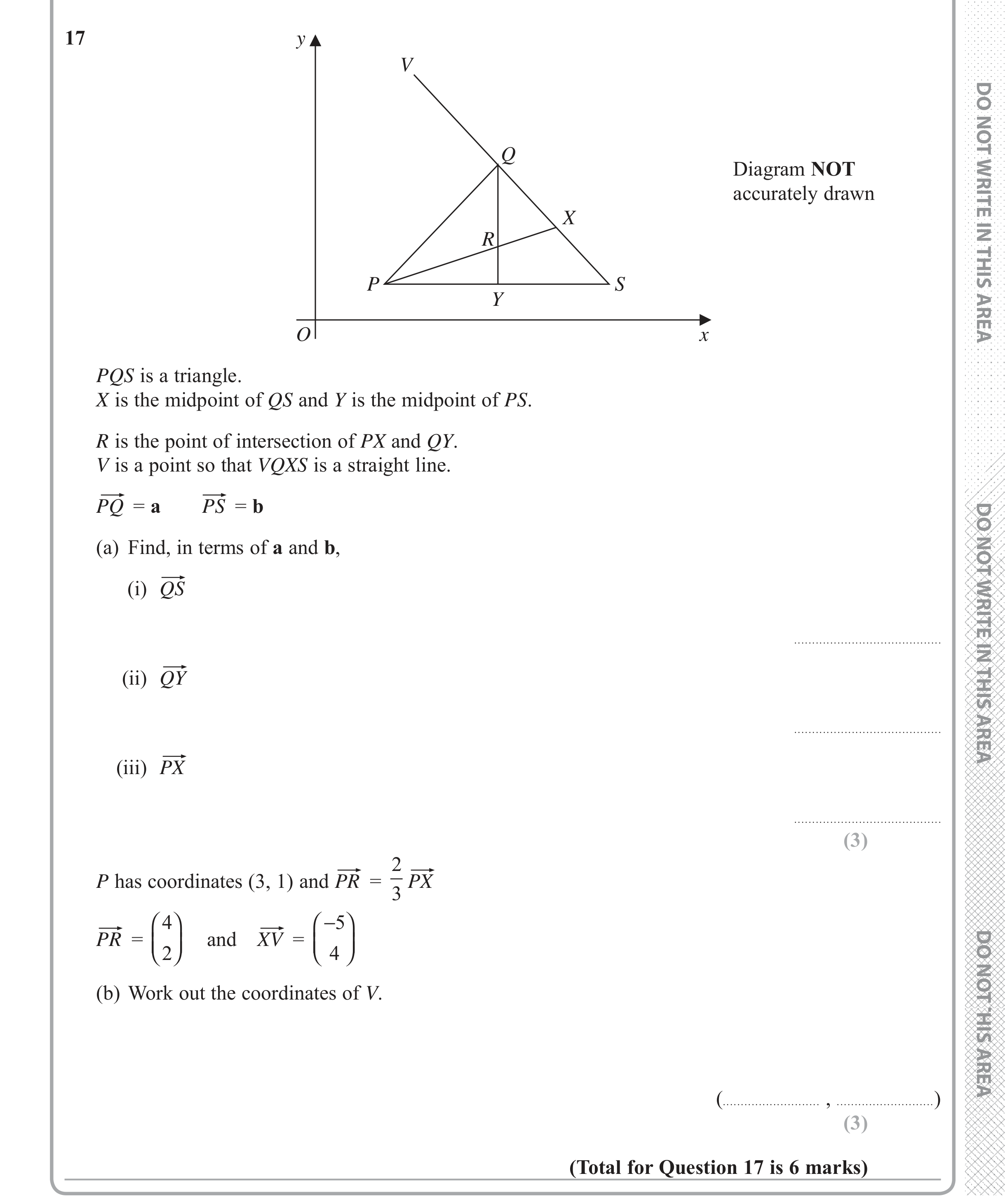 Question 17 — Coordinate Geometry — Edexcel iGCSE June 2017
