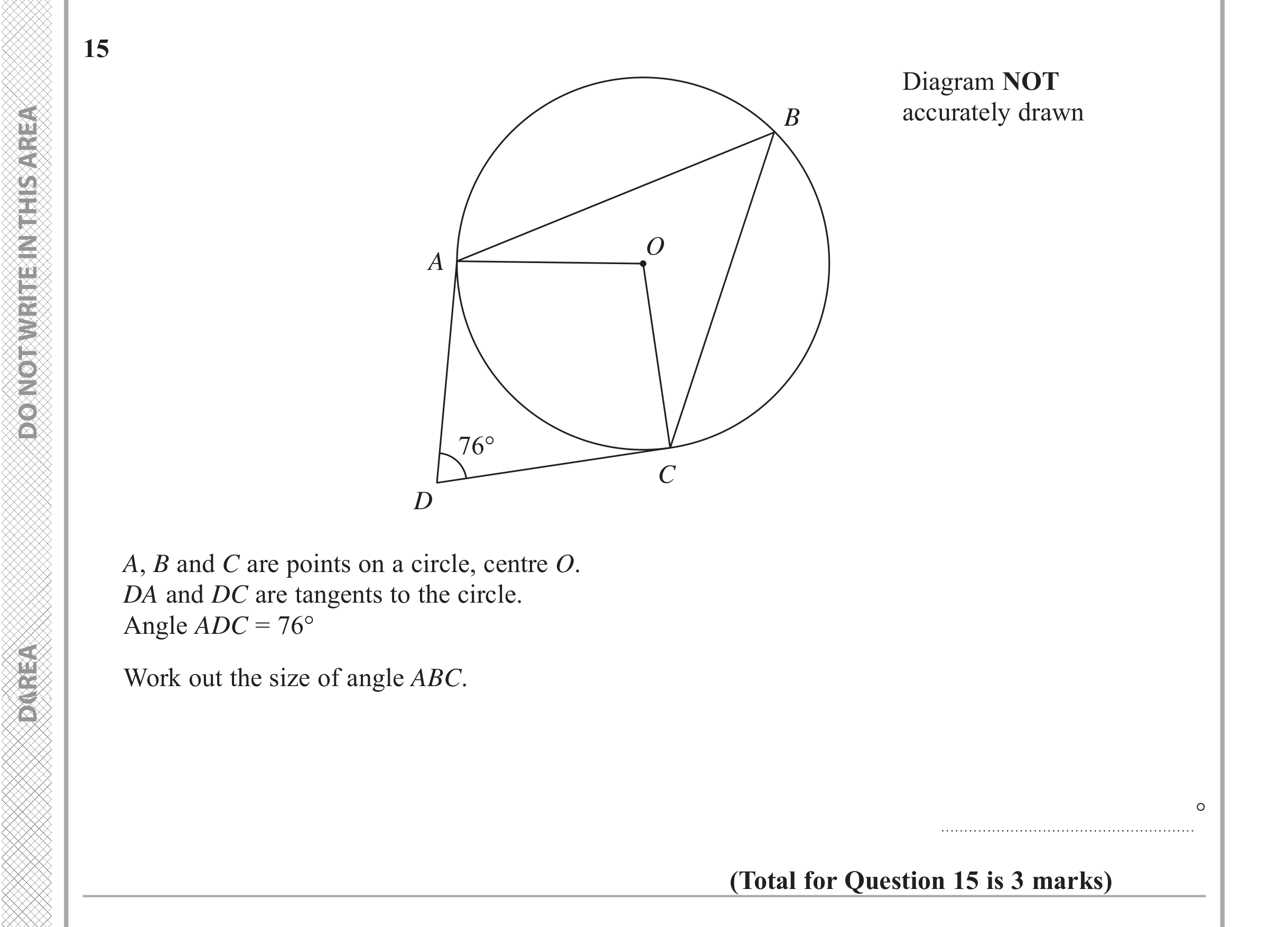 Question 15 — Circles — Edexcel iGCSE Jan 2018