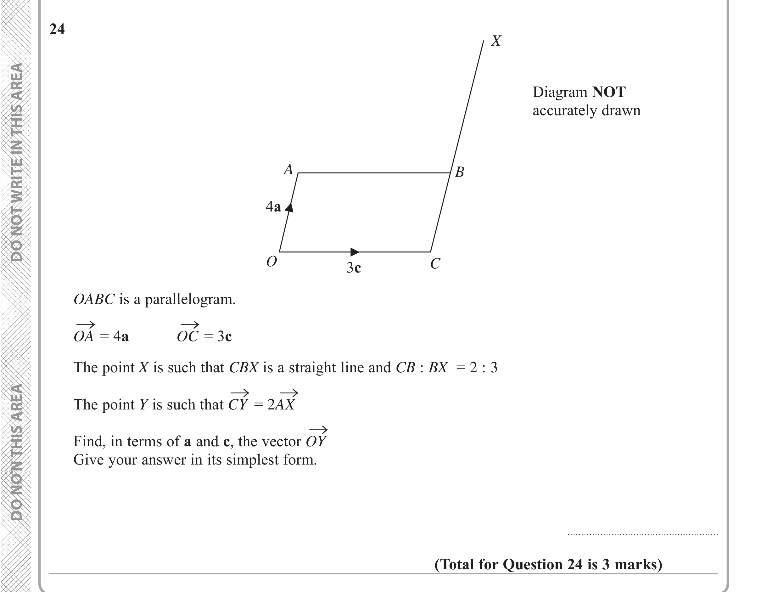 Question 24 — Vectors — Edexcel iGCSE Jan 2018