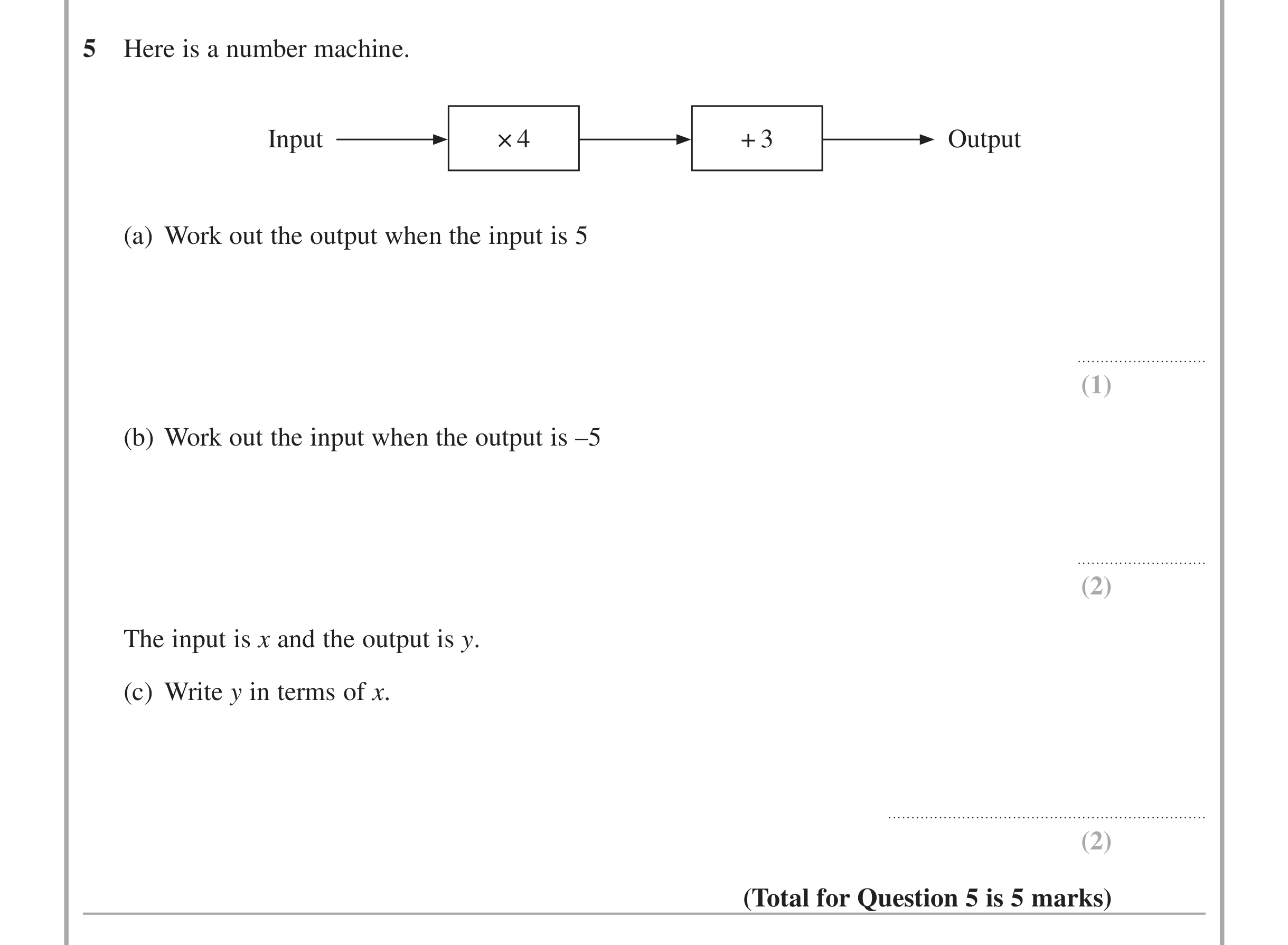 Question 5 — Coordinate Geometry — Edexcel iGCSE June 2014