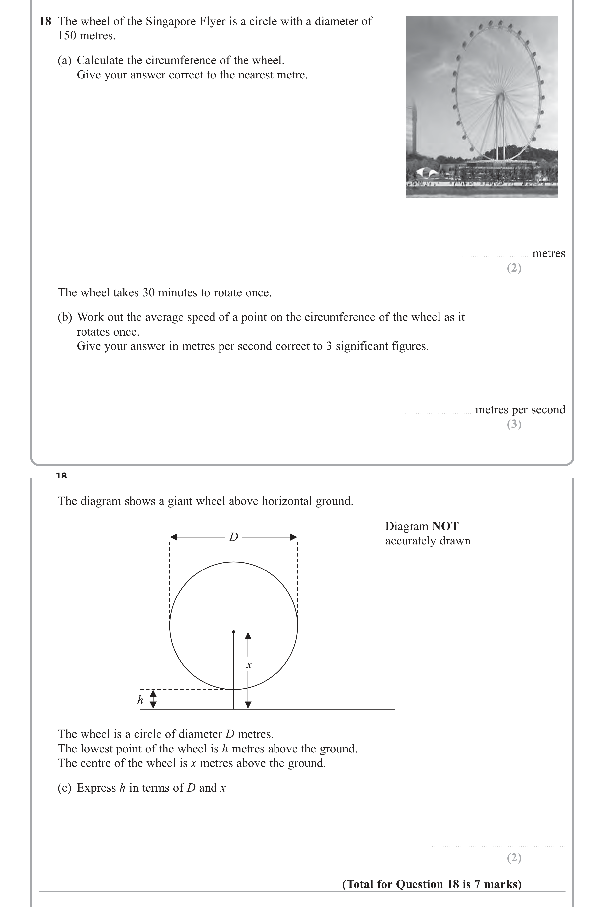 Question 18 — Circles — Edexcel iGCSE Jan 2015