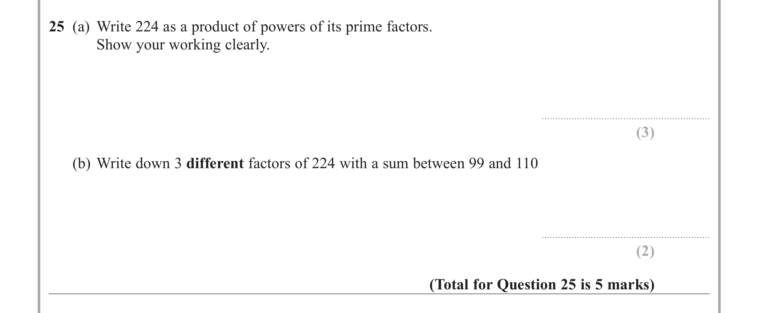 Question 25 — Indices and Surds — Edexcel iGCSE Jan 2015