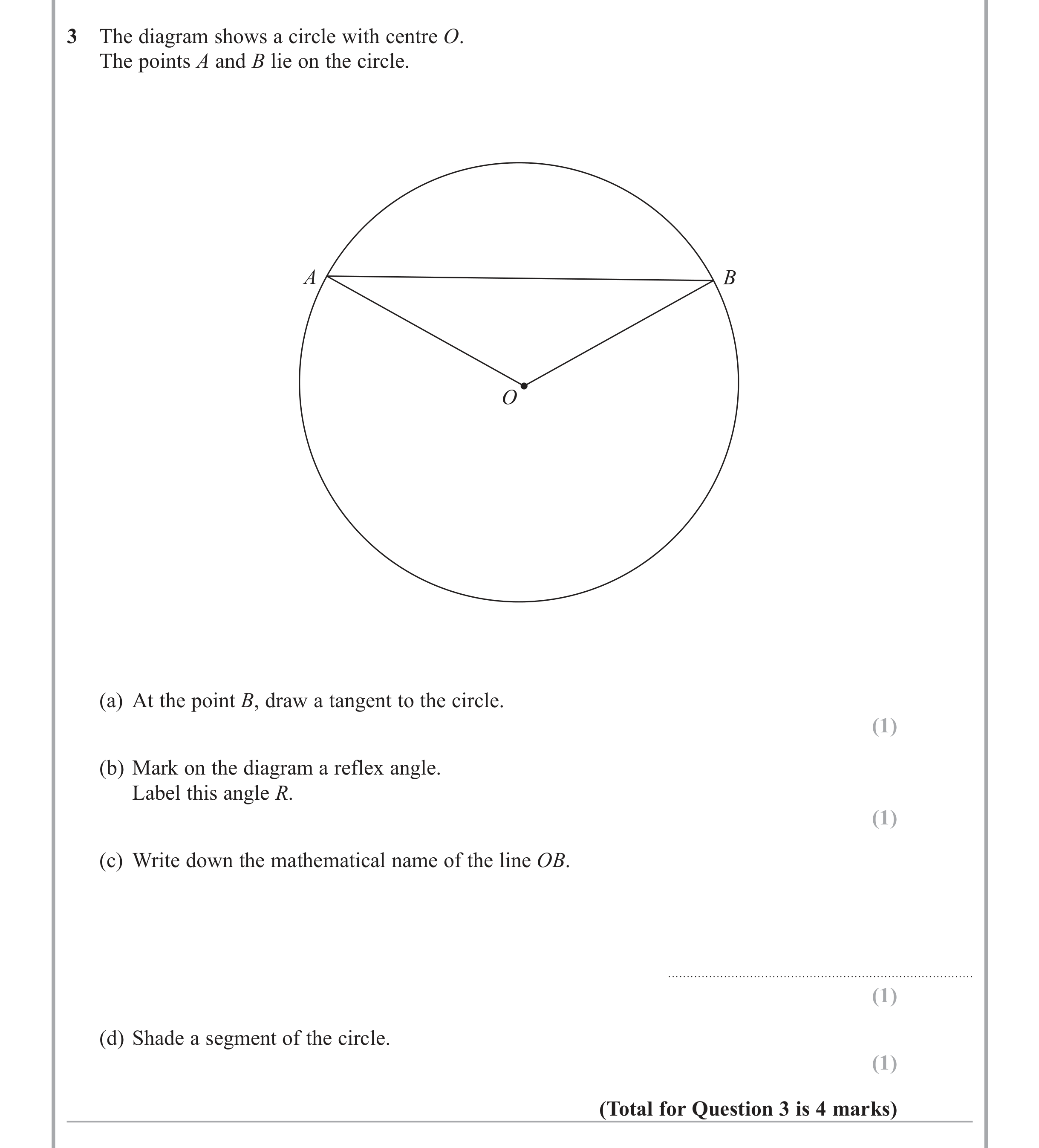 Question 3 — Circles — Edexcel iGCSE June 2015