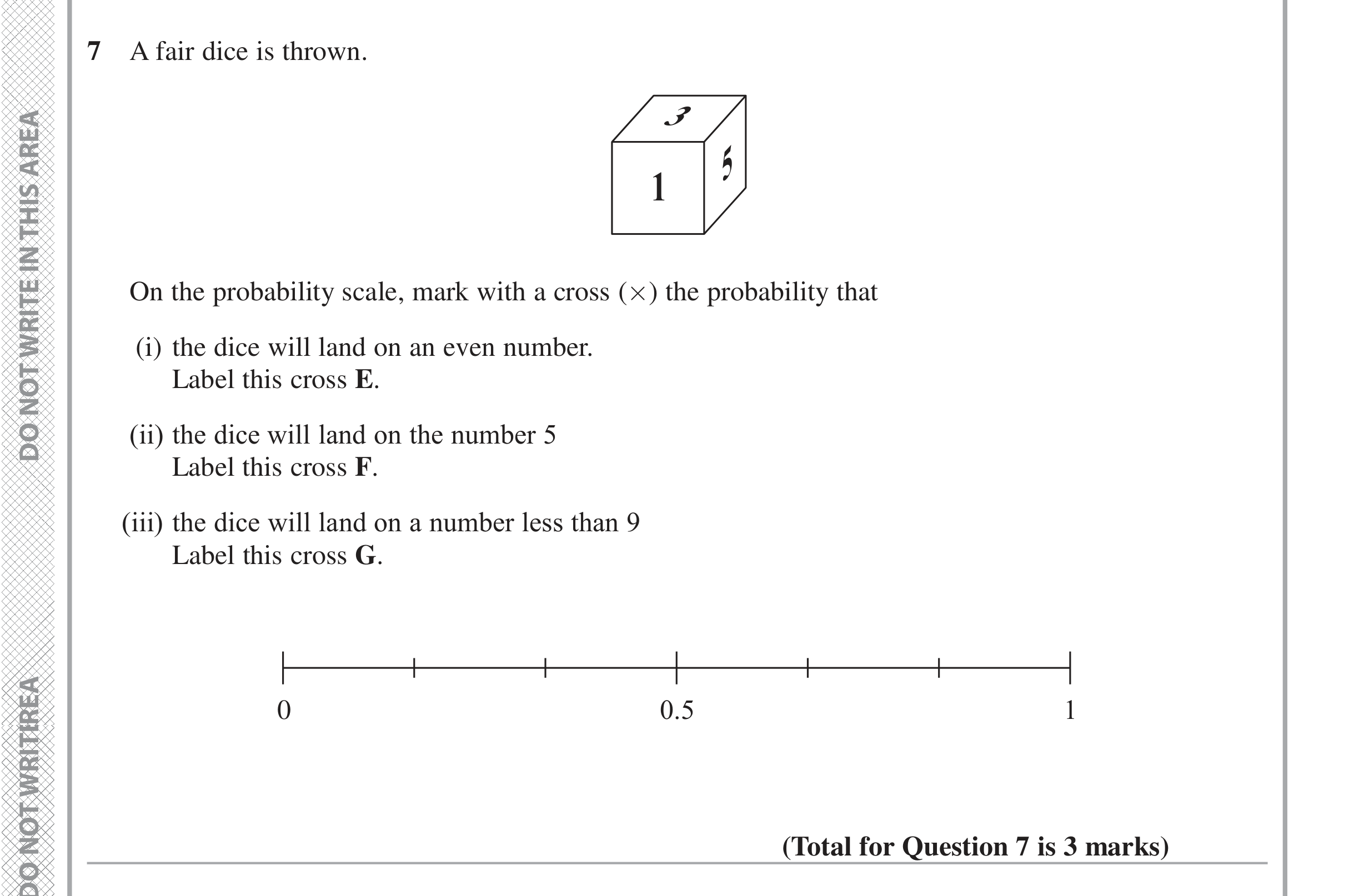 Question 7 — Probability — Edexcel iGCSE Jan 2016