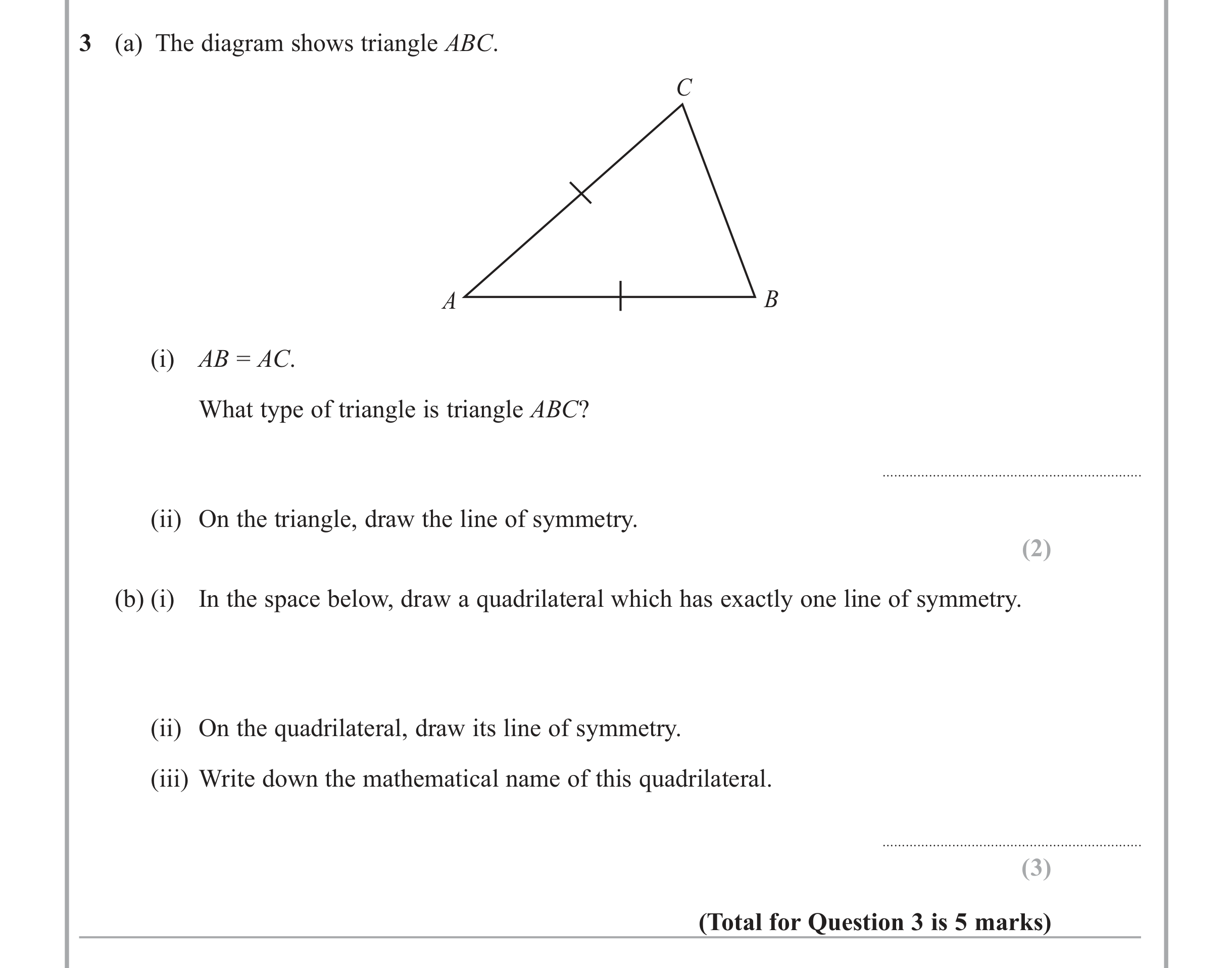 Question 3 — Coordinate Geometry — Edexcel iGCSE Jan 2012