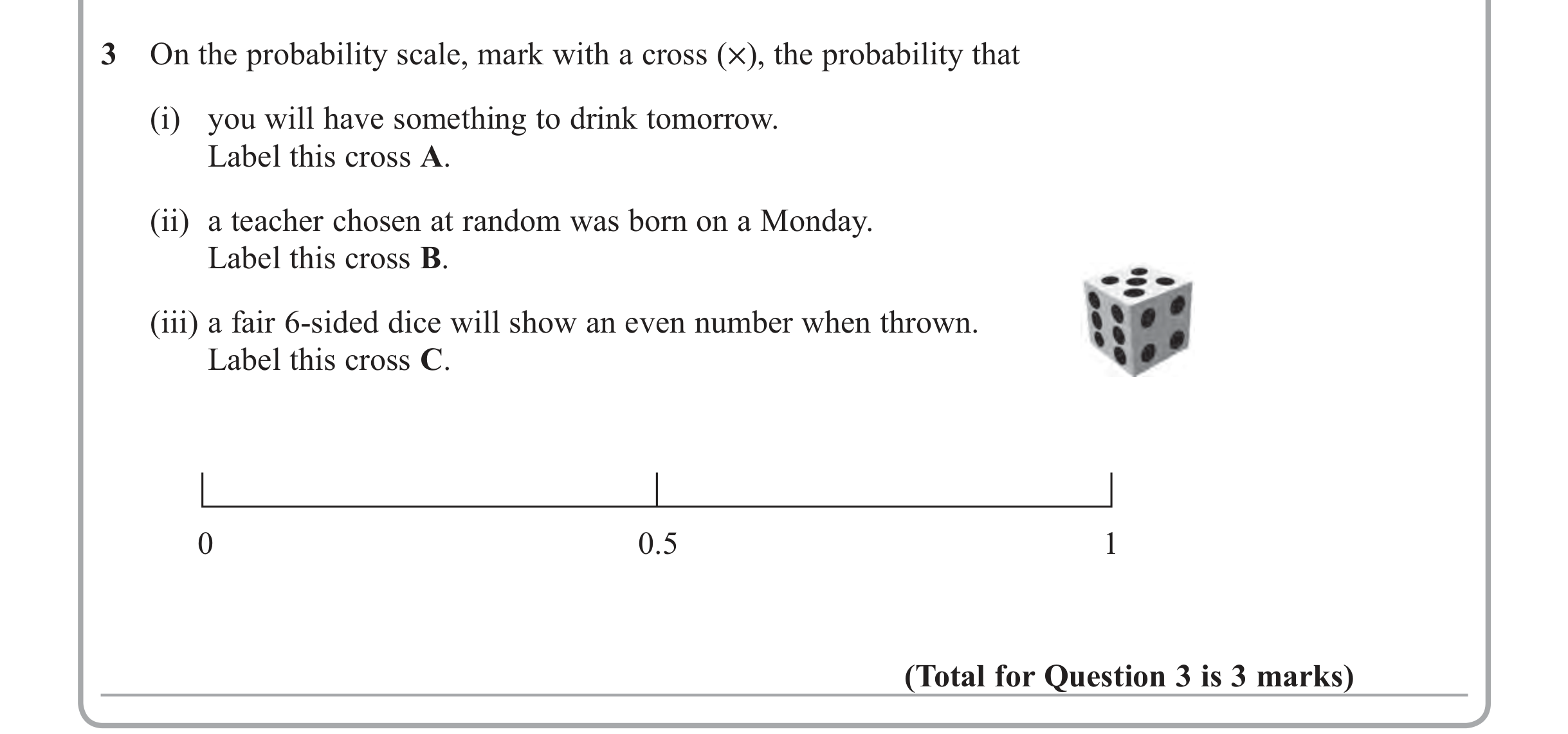 Question 3 — Probability — Edexcel iGCSE June 2013