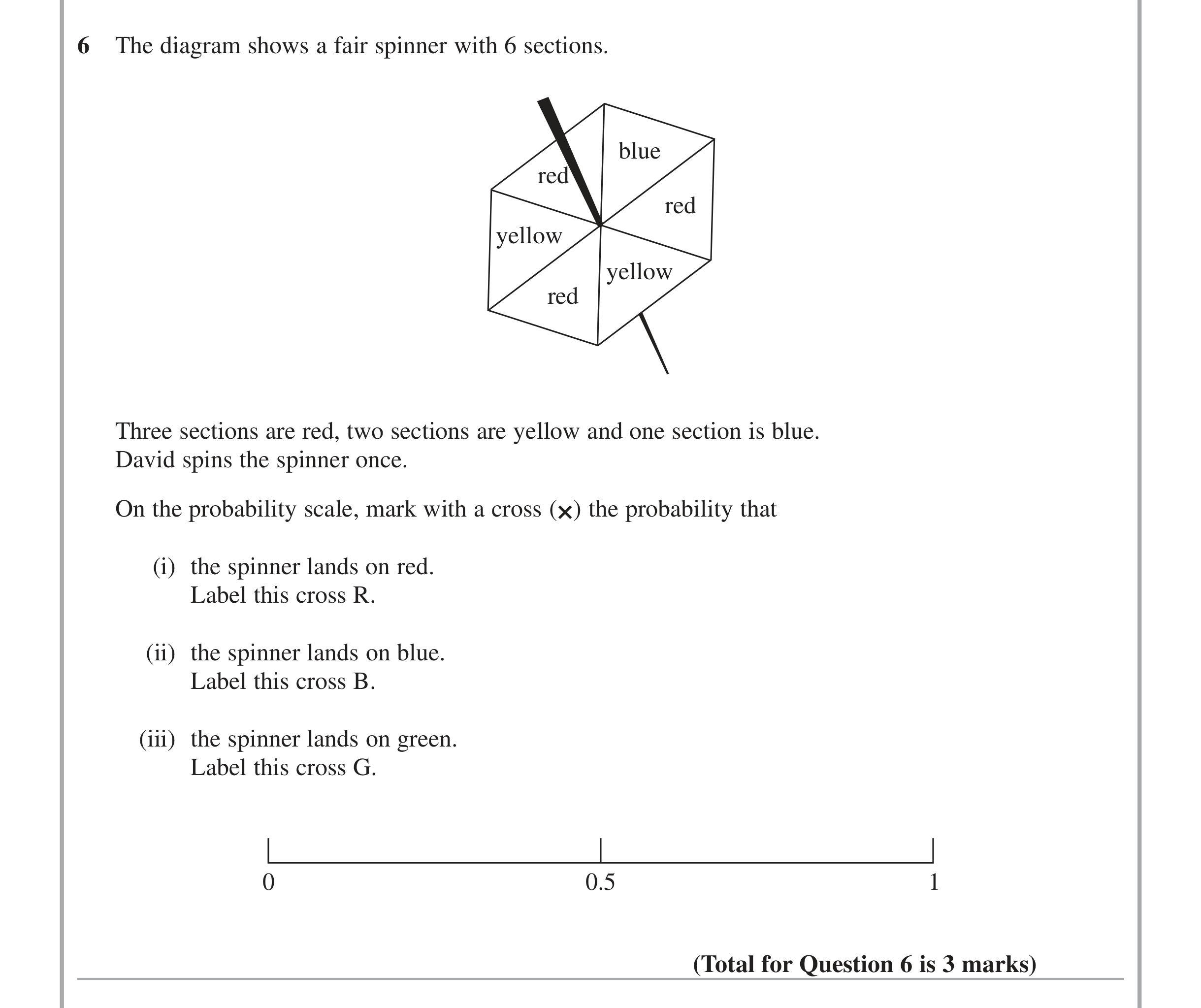 Question 6 — Probability — Edexcel iGCSE Jan 2014