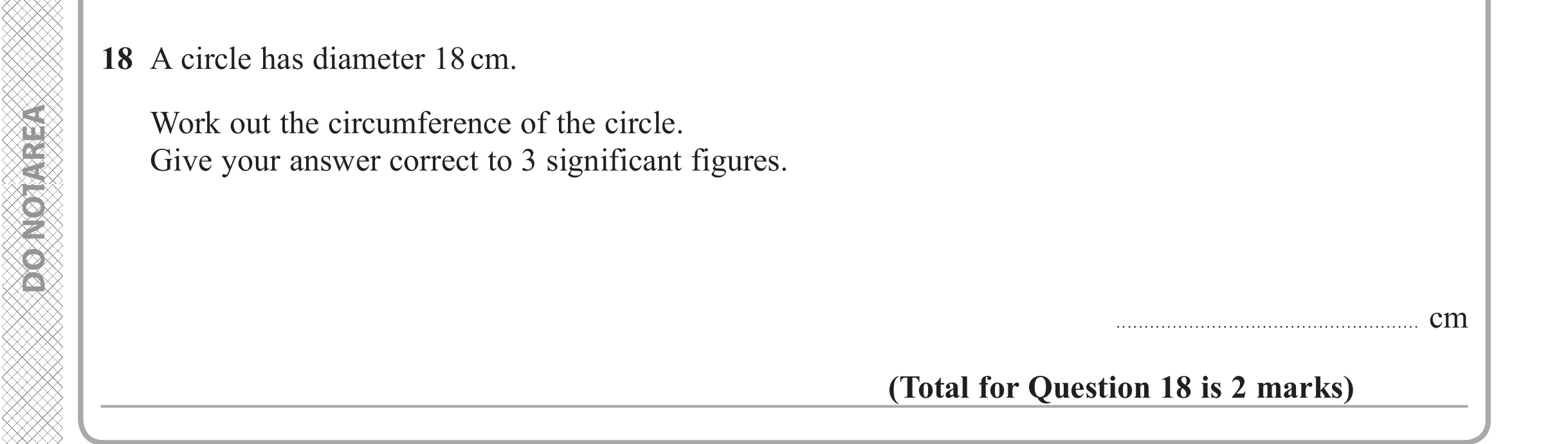 Question 18 — Circles — Edexcel iGCSE Jan 2018